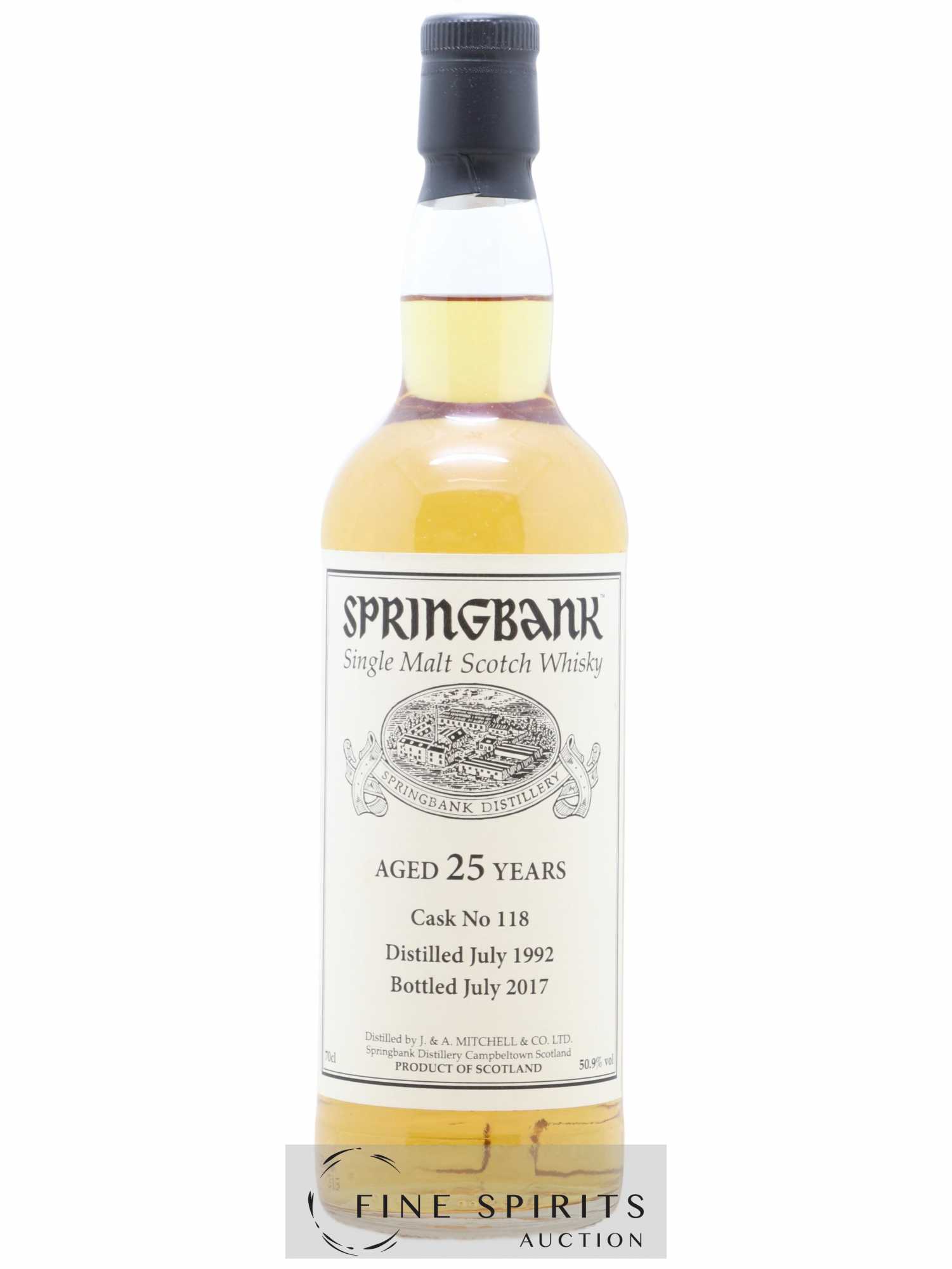 Springbank 25 years 1992 Of. Cask n°118 - bottled 2017 - Lot de 1 bouteille - 0