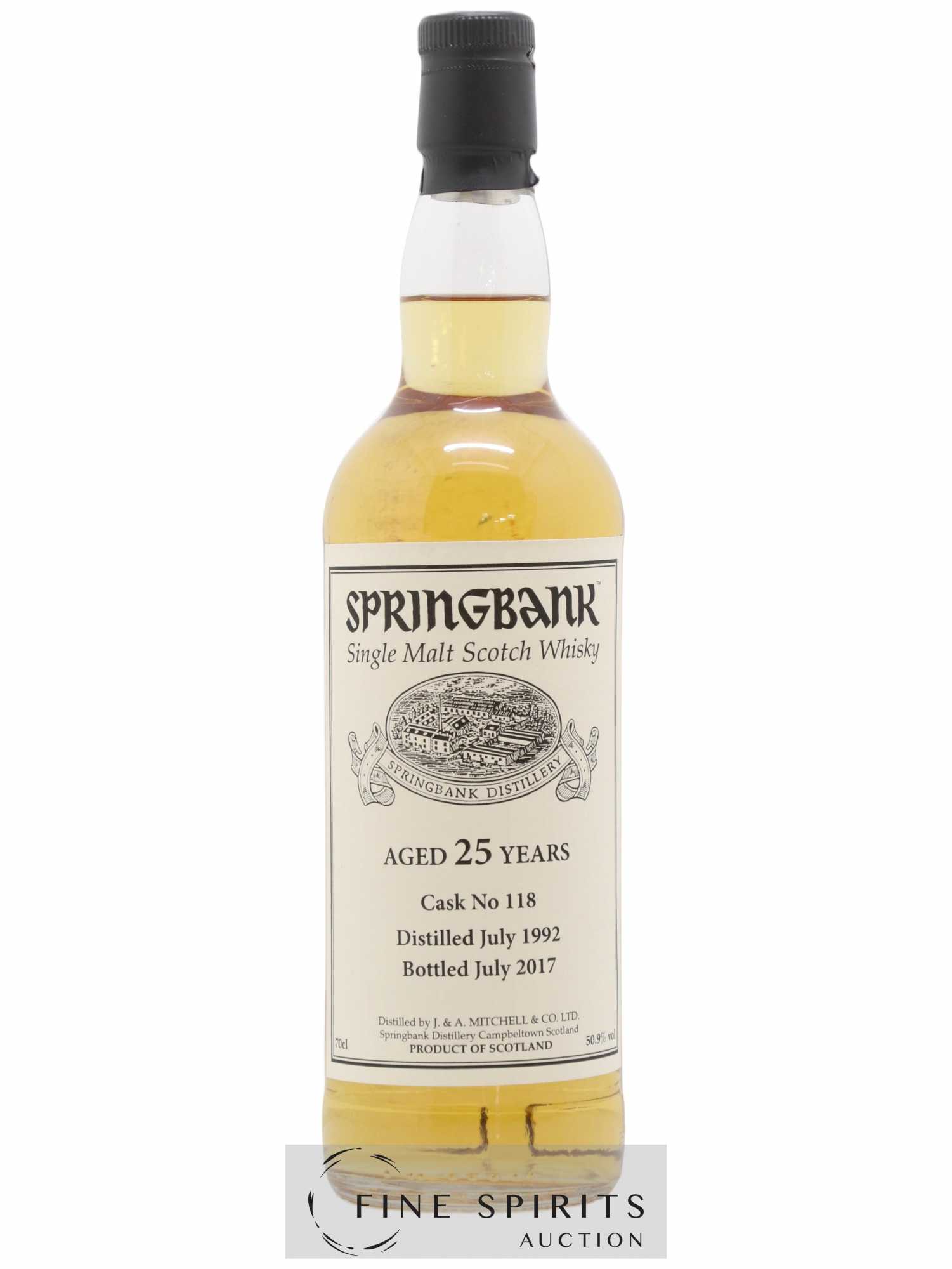 Springbank 25 years 1992 Of. Cask n°118 - bottled 2017 (sans prix de réserve) - Lot de 1 bouteille - 0