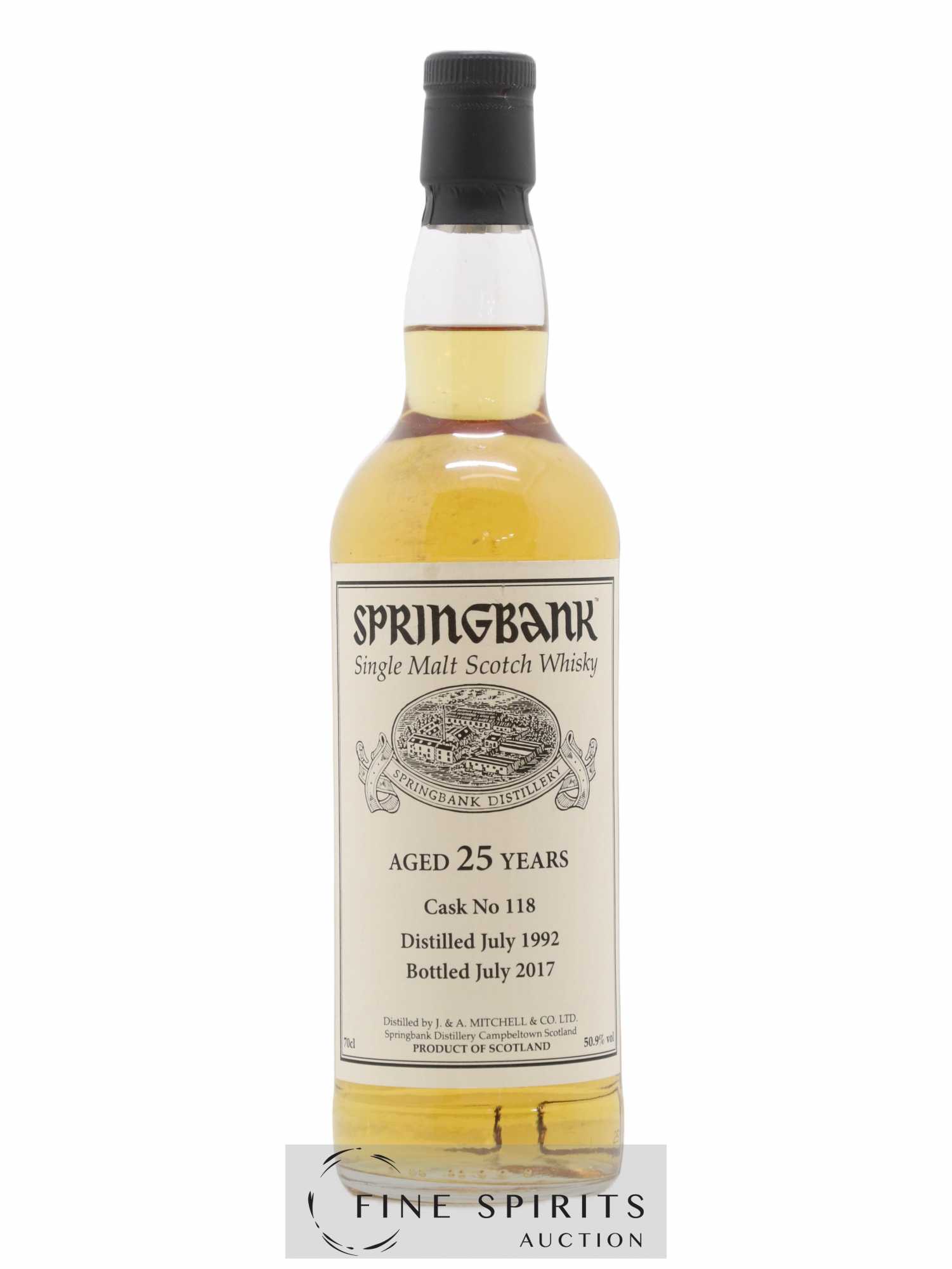 Springbank 25 years 1992 Of. Cask n°118 - bottled 2017 (sans prix de réserve) - Lot de 1 bouteille - 0