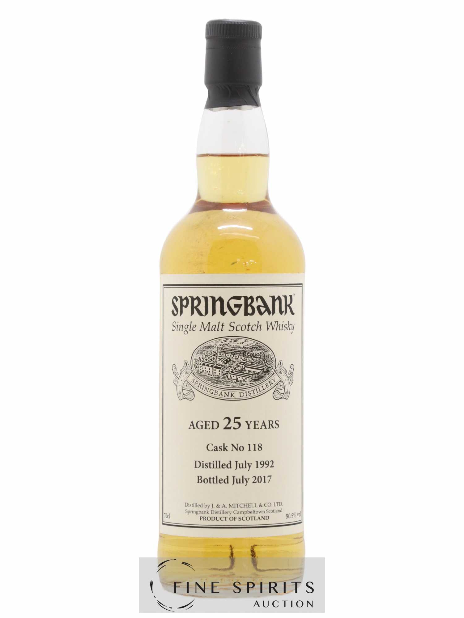 Springbank 25 years 1992 Of. Cask n°118 - bottled 2017 (sans prix de réserve) - Lot de 1 bouteille - 0