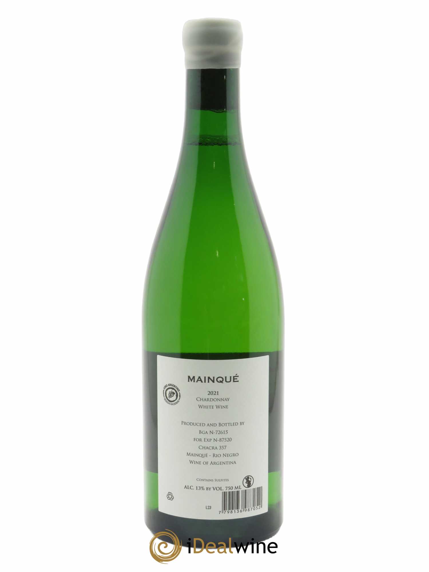 Patagonie Bodega Chacra Mainque Chardonnay 2021 - Lot de 1 bouteille - 1