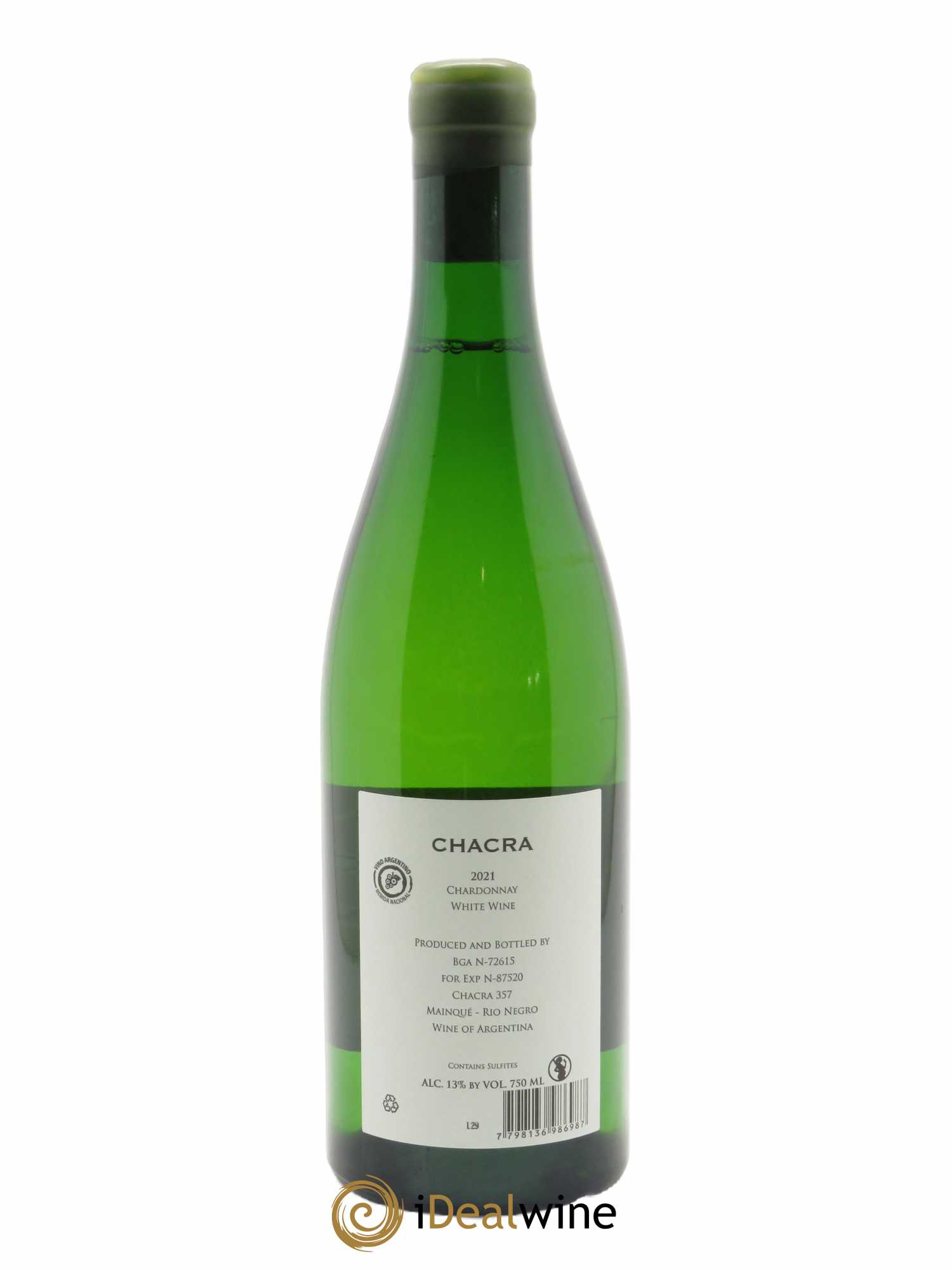 Patagonie Bodega Chacra Chardonnay 2021 - Lot de 1 bouteille - 1