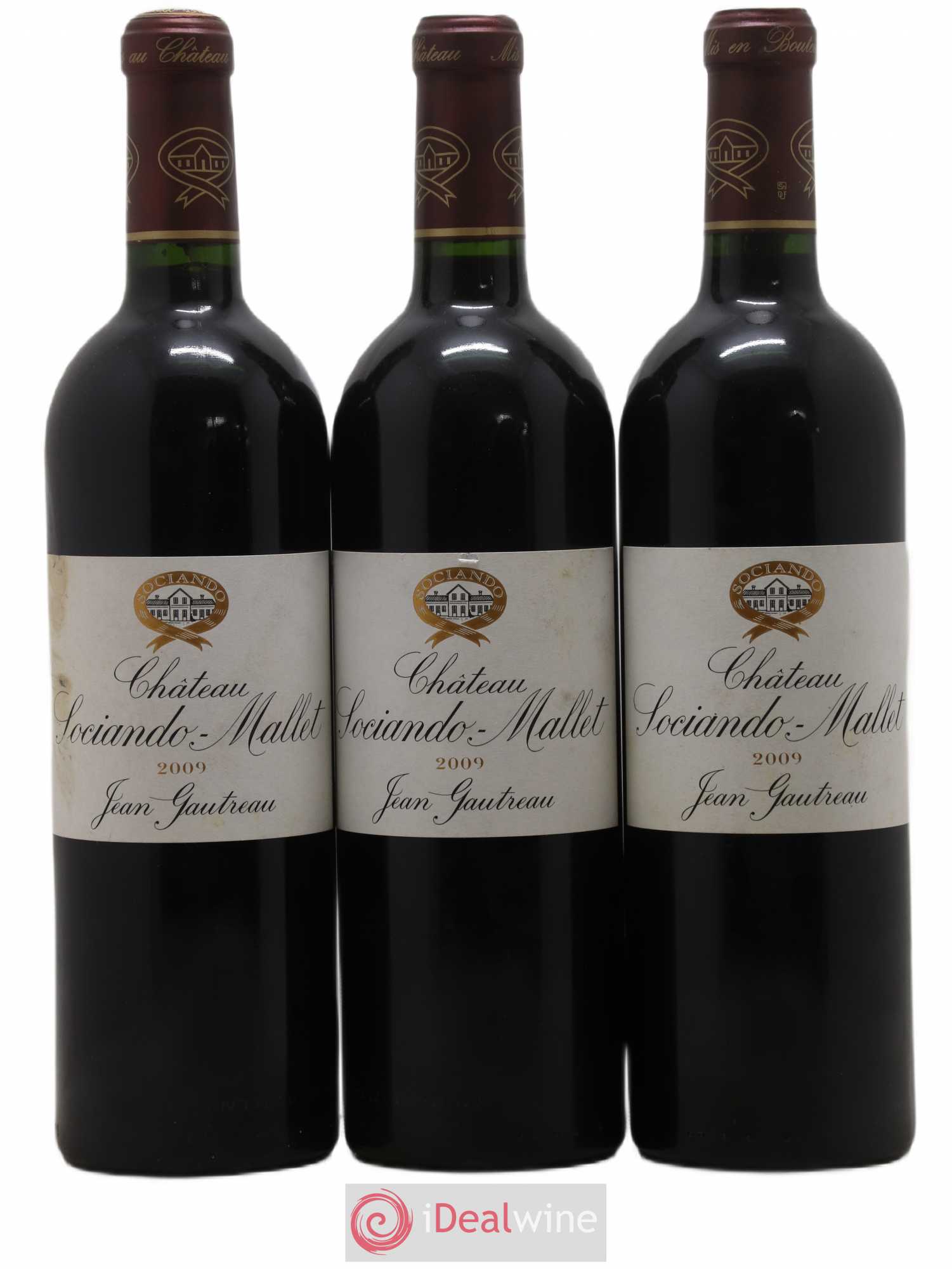 Château Sociando Mallet 2009 - Lot de 3 bouteilles - 0