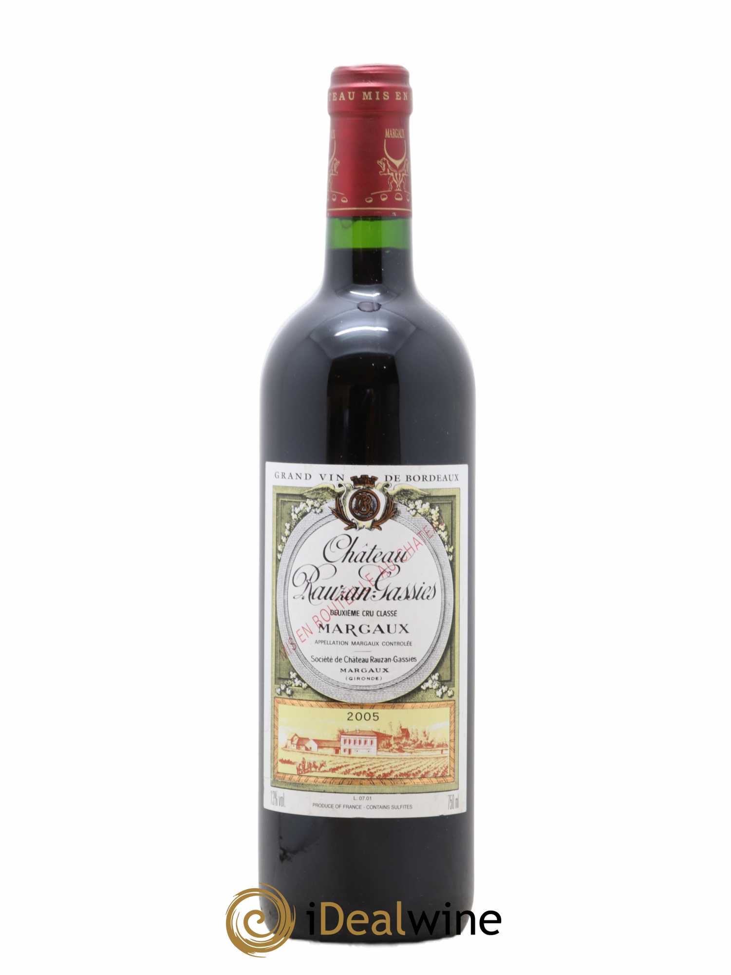 Château Rauzan-Gassies 2ème Grand Cru Classé 2005 - Lot de 1 bouteille - 0