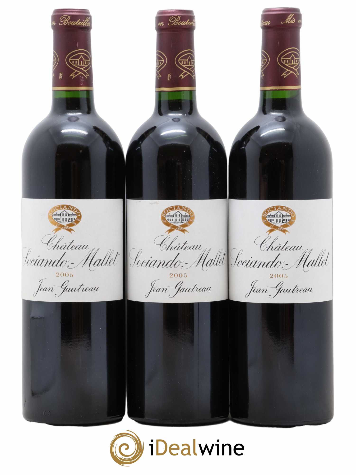 Château Sociando Mallet 2005 - Lot de 3 bouteilles - 0