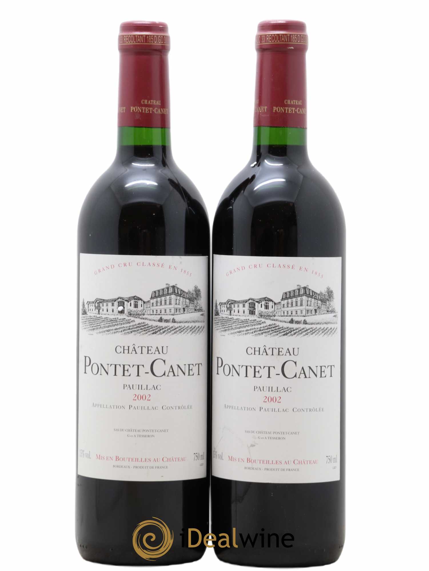 Château Pontet Canet 5ème Grand Cru Classé 2002 - Lot de 2 bouteilles - 0