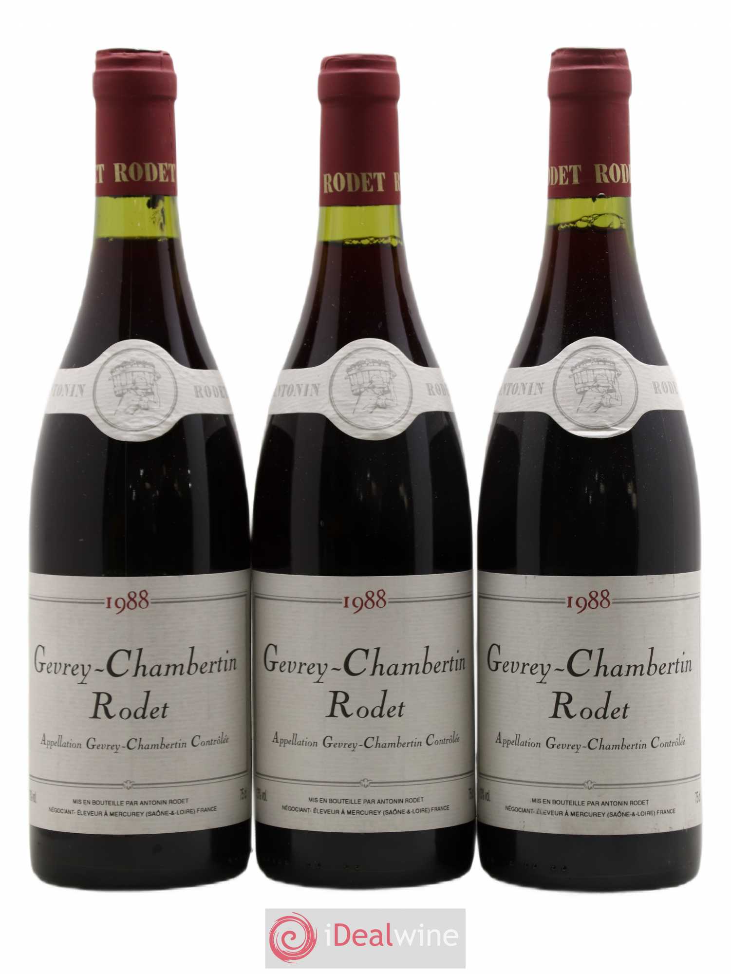 Gevrey-Chambertin Antonin Rodet 1988 - Lot de 3 bouteilles - 0