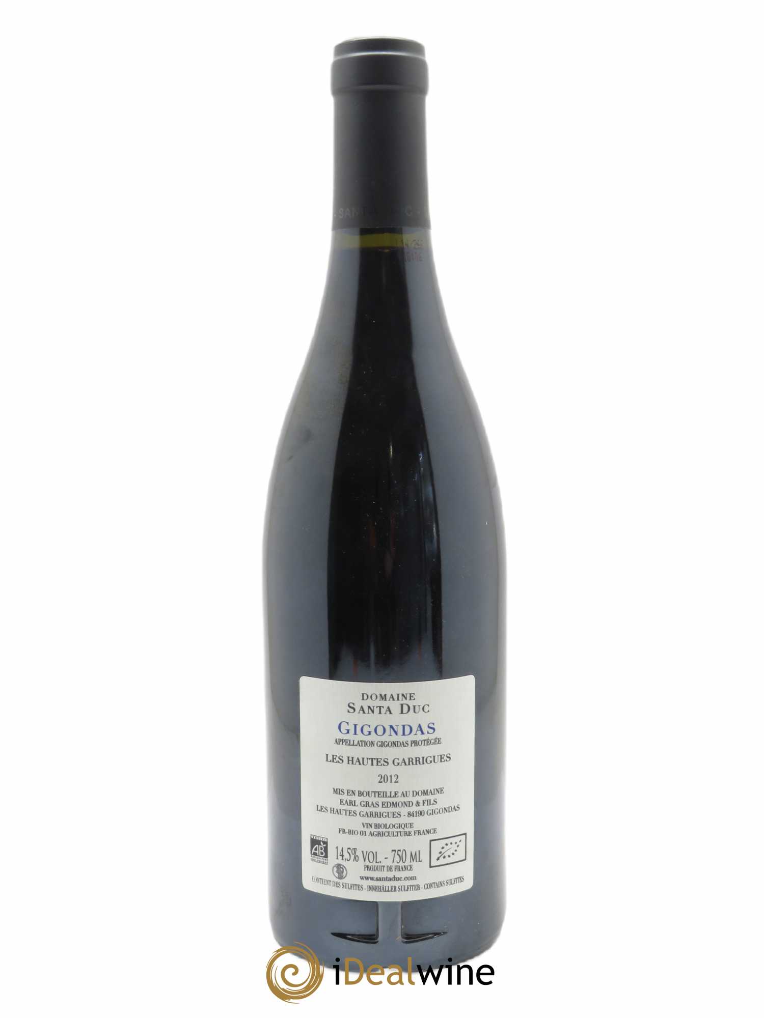 Gigondas Santa Duc (Domaine) Hautes Garrigues Famille Gras 2012 - Lotto di 1 bottiglia - 1