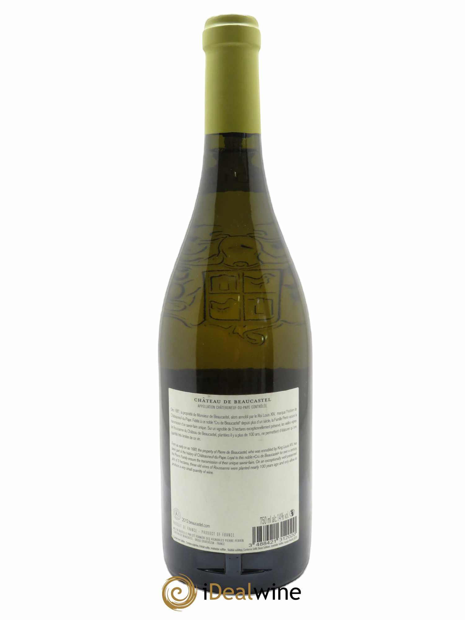 Châteauneuf-du-Pape Château de Beaucastel Vieilles vignes Roussanne Famille Perrin 2012 - Lot de 1 bouteille - 1