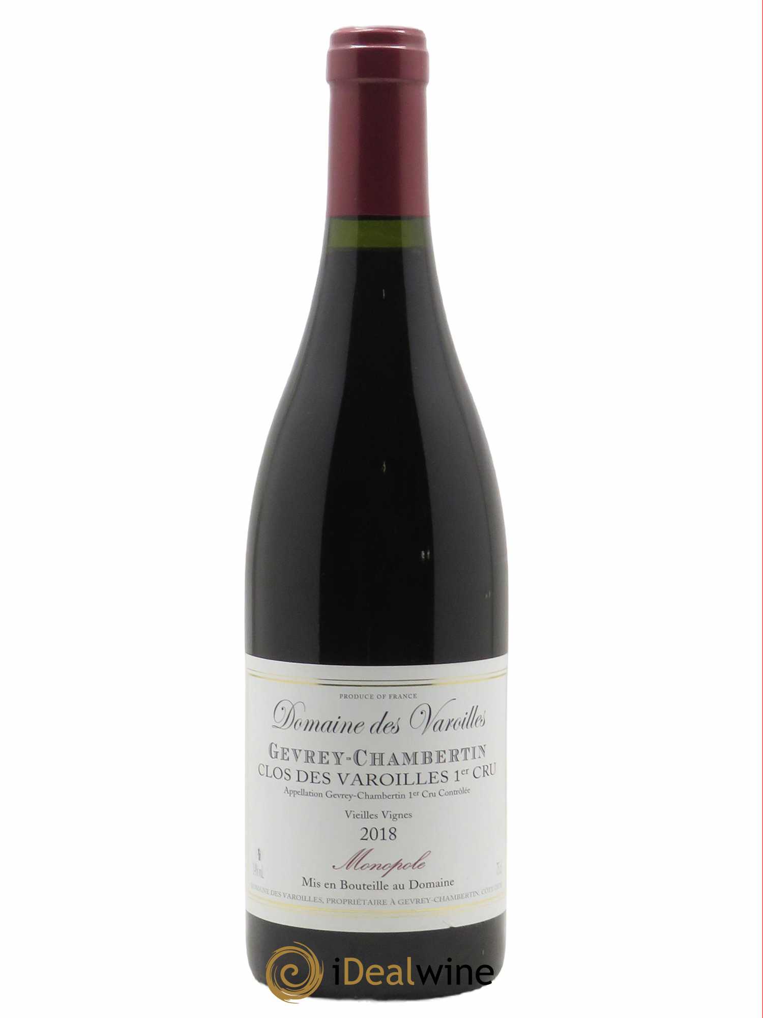 Gevrey-Chambertin 1er Cru Clos des Varoilles Monopole Varoilles (Domaine des) 2018 - Lot of 1 bottle - 0