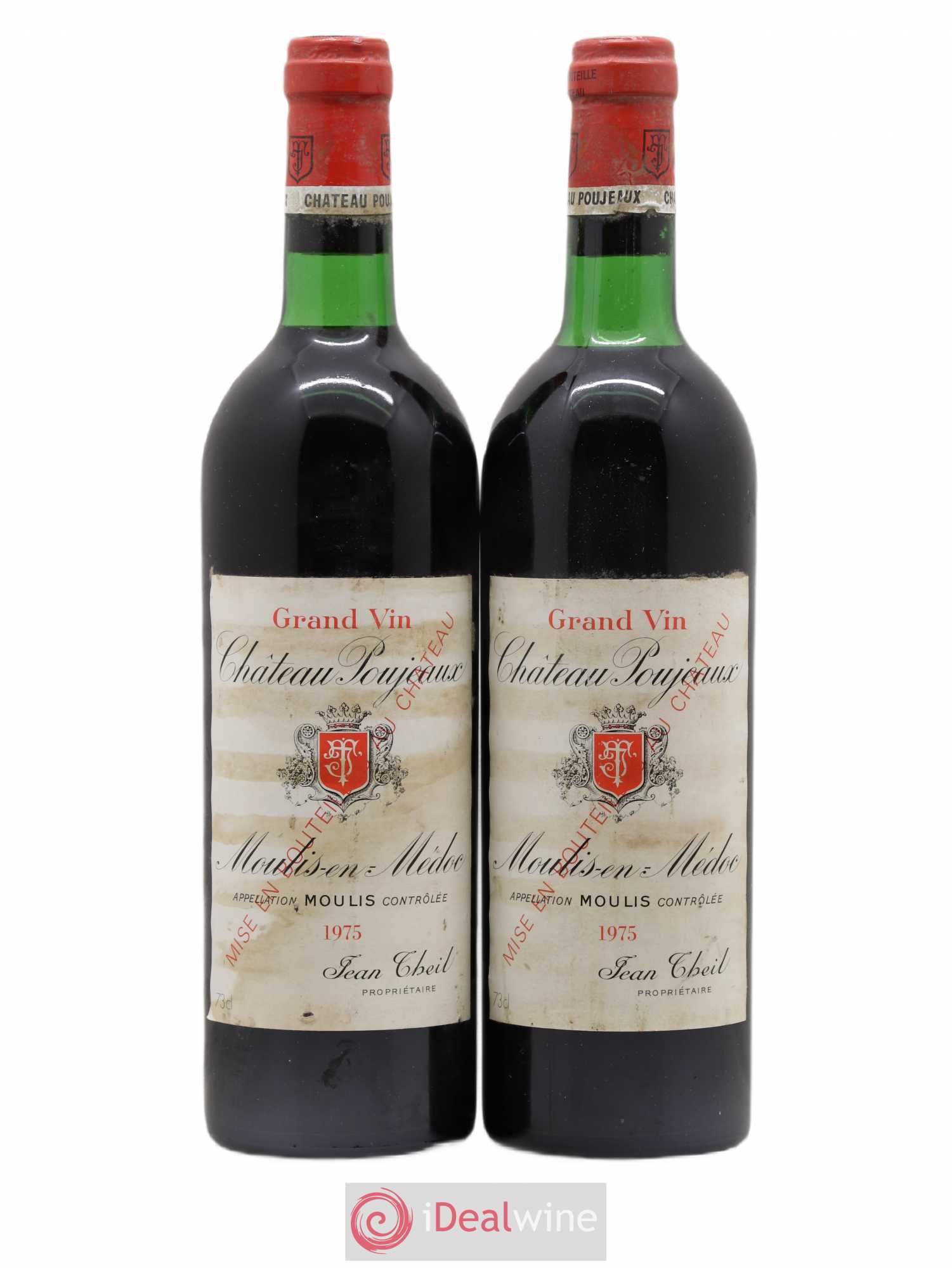 Château Poujeaux 1975 - Lot de 2 bouteilles - 0