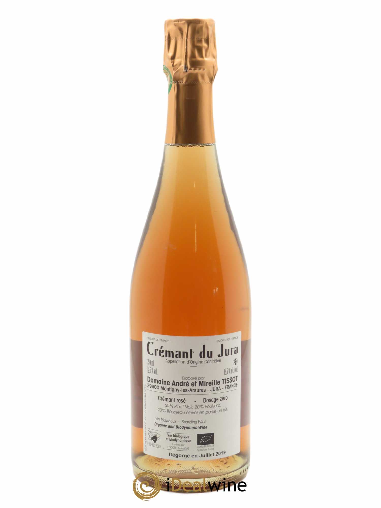 Crémant du Jura Extra-Brut Bénédicte et Stéphane Tissot 2019 - Lot de 1 bouteille - 1