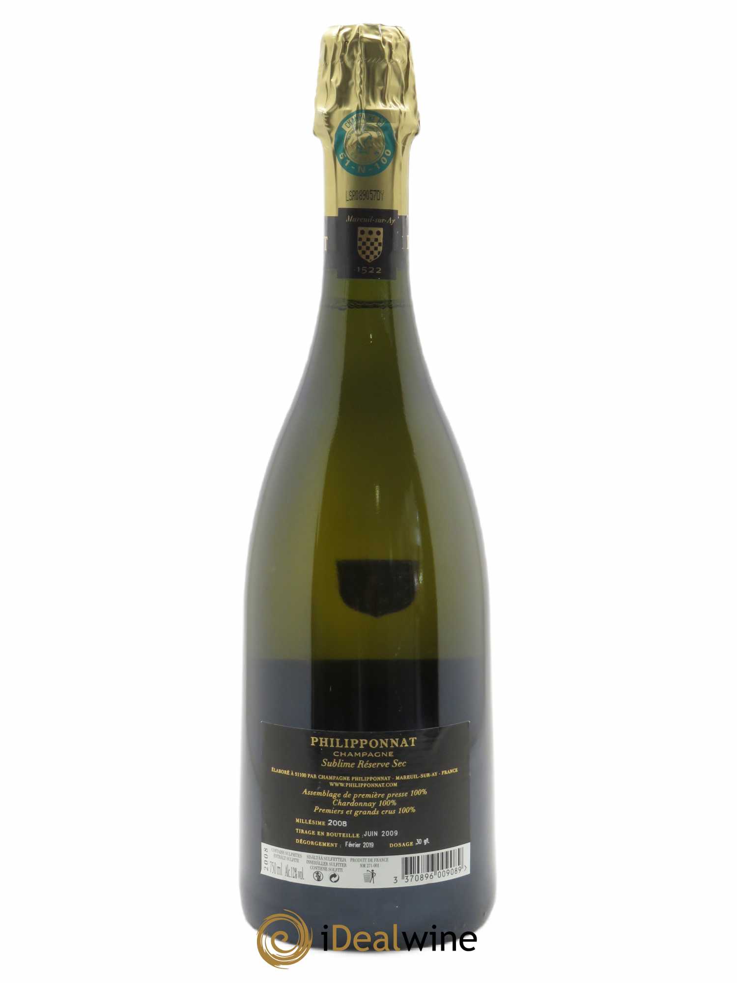 Sublime Réserve Sec Philipponnat 2008 - Lot de 1 bouteille - 1