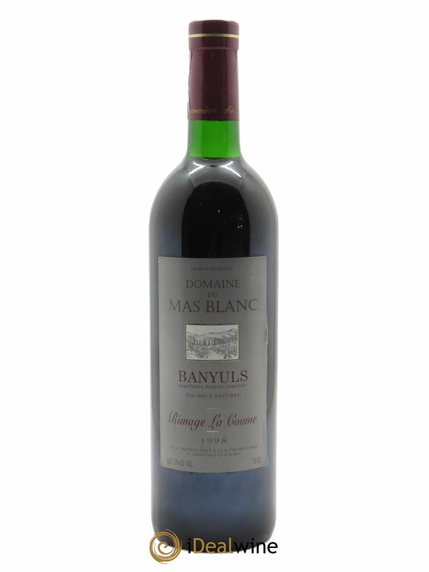 Banyuls Rimage La Coume Mas Blanc (Domaine du) - Parcé et Fils 1998 - Lot de 1 bouteille - 0