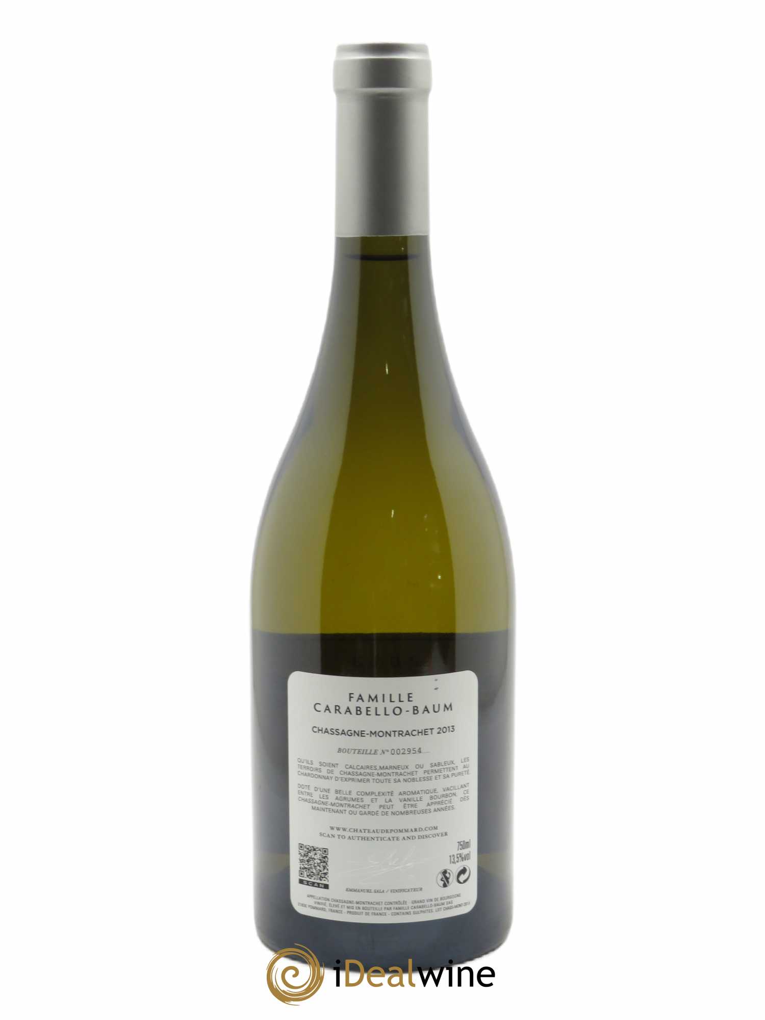 Chassagne-Montrachet Famille Carabello-Baum 2013 - Lot de 1 bouteille - 1