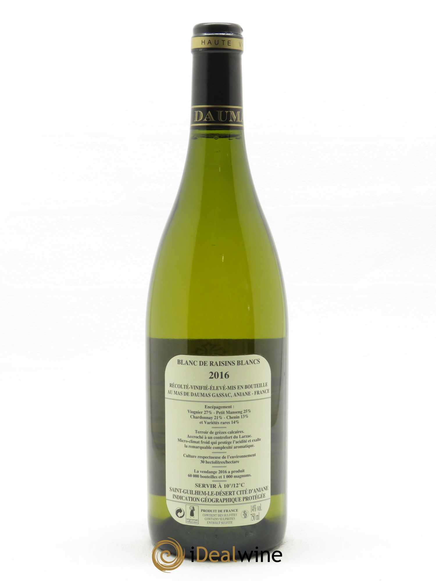 Saint-Guilhem-le-Désert - Cité d'Aniane Mas Daumas Gassac Famille Guibert de La Vaissière 2016 - Lot de 1 bouteille - 1