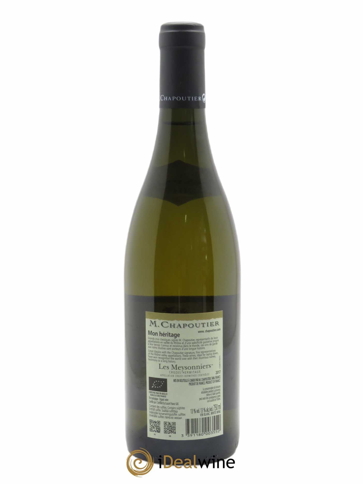 Crozes-Hermitage Les Meysonniers Chapoutier 2017 - Lot de 1 bouteille - 1