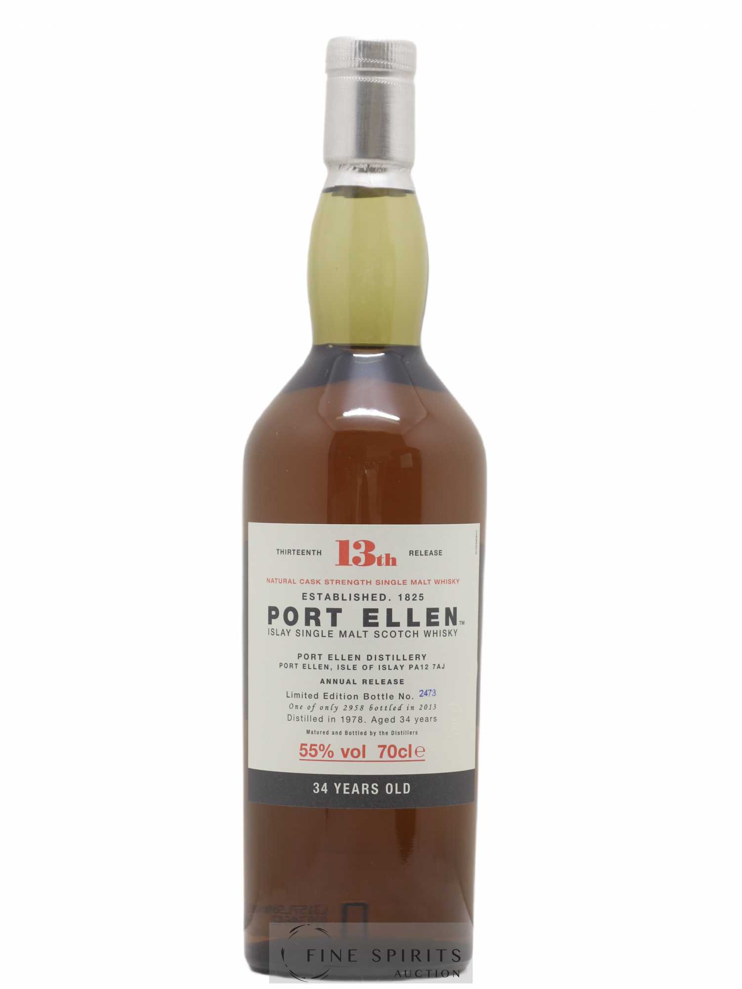 Port Ellen 34 years 1978 Of. 13th Release Natural Cask Strength - One of 2958 - bottled 2013 Limited Edition - Lot de 1 bouteille - 1