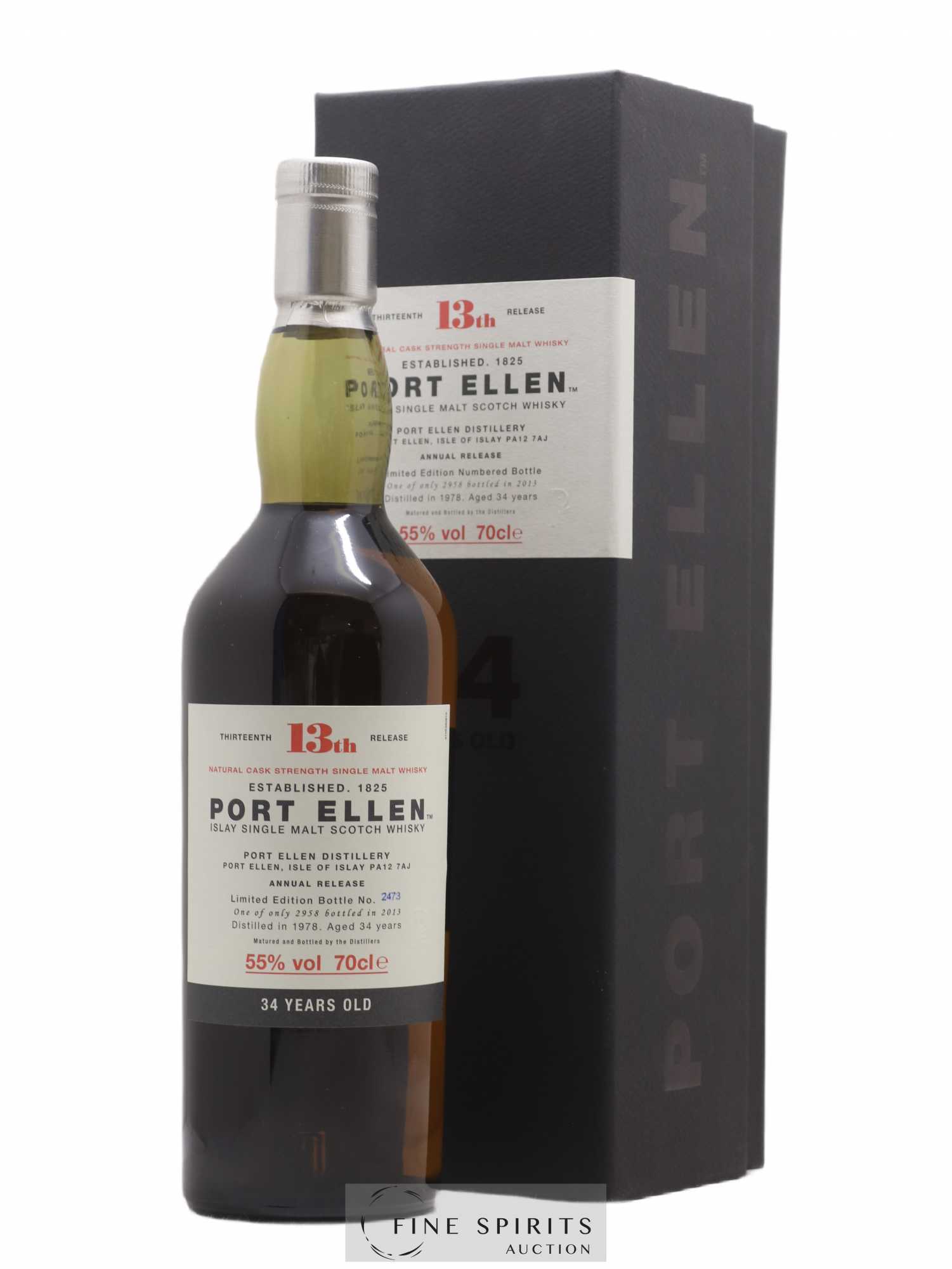Port Ellen 34 years 1978 Of. 13th Release Natural Cask Strength - One of 2958 - bottled 2013 Limited Edition - Lot de 1 bouteille - 0