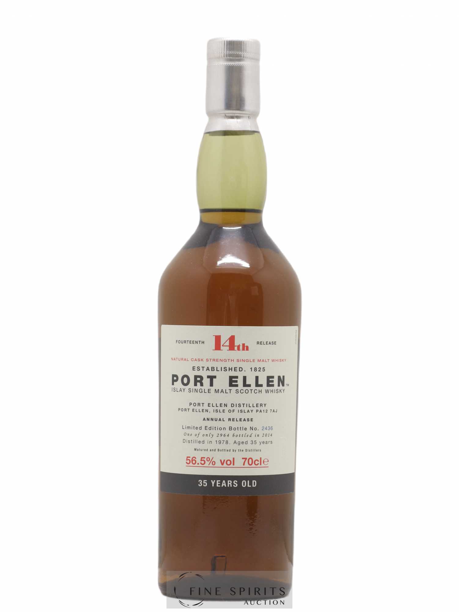 Port Ellen 35 years 1978 Of. 14th Release Natural Cask Strength - One of 2964 - bottled 2014 Limited Edition - Lot de 1 bouteille - 1