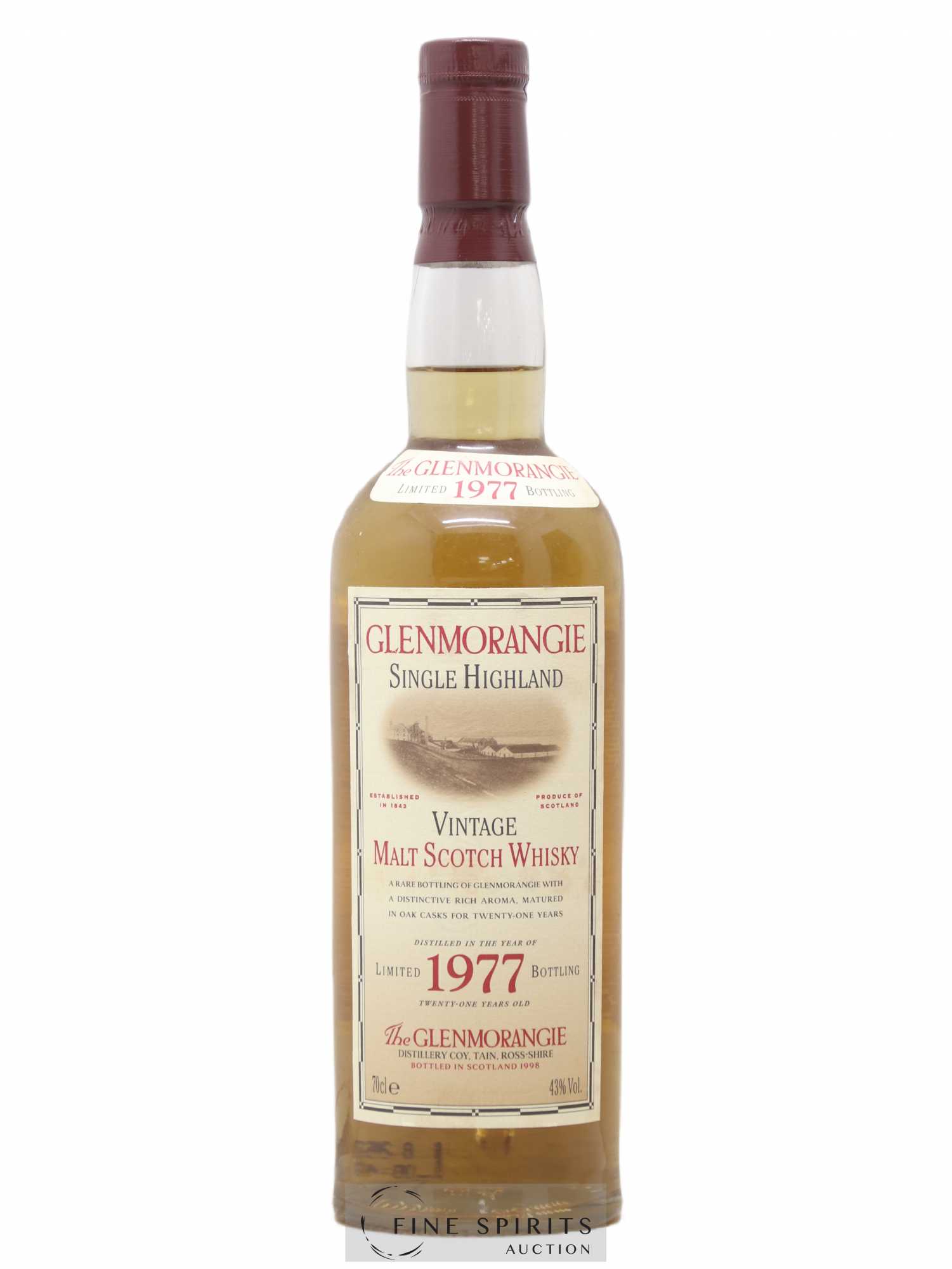 Glenmorangie 21 years 1977 Of. bottled 1998 Limited Bottling - Lot de 1 bouteille - 1