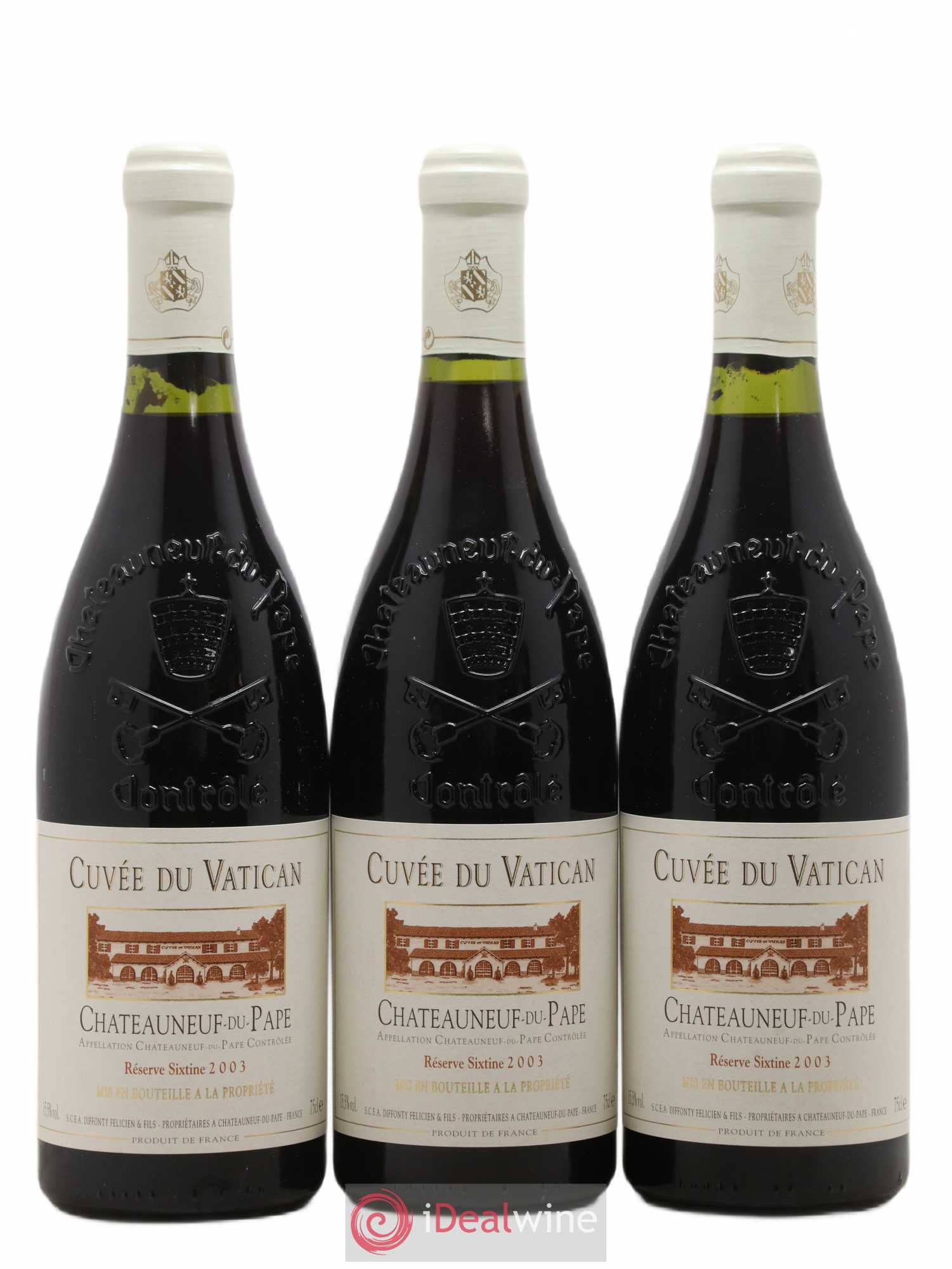 Châteauneuf-du-Pape Cuvée du Vatican Réserve Sixtine Famille Diffonty 2003 - Lot de 6 bouteilles - 2