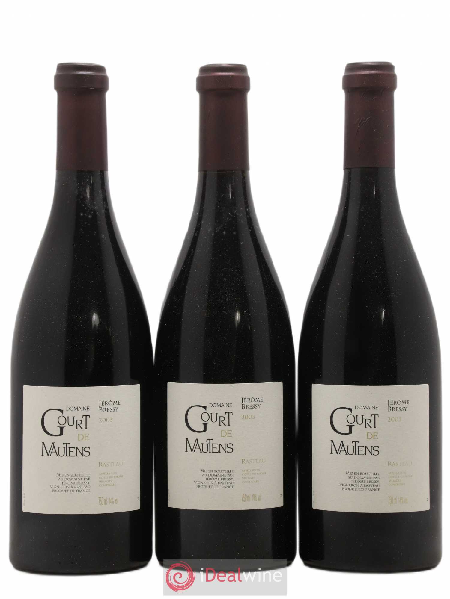 Rasteau Domaine Gourt de Mautens - Jérôme Bressy 2003 - Lot de 12 bouteilles - 1