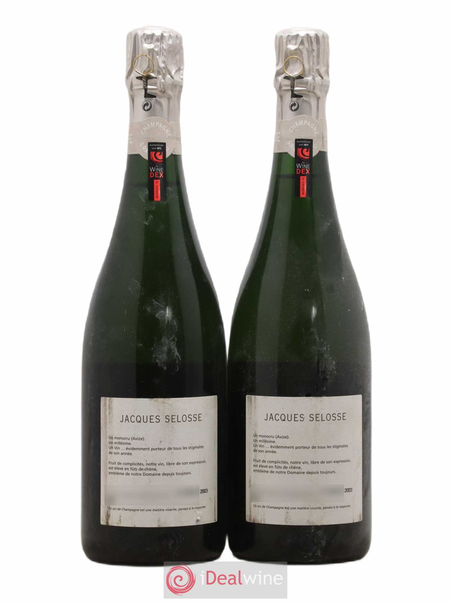 Grand Cru Blanc de Blancs Brut Jacques Selosse 1995 - Lot de 2 bouteilles - 1