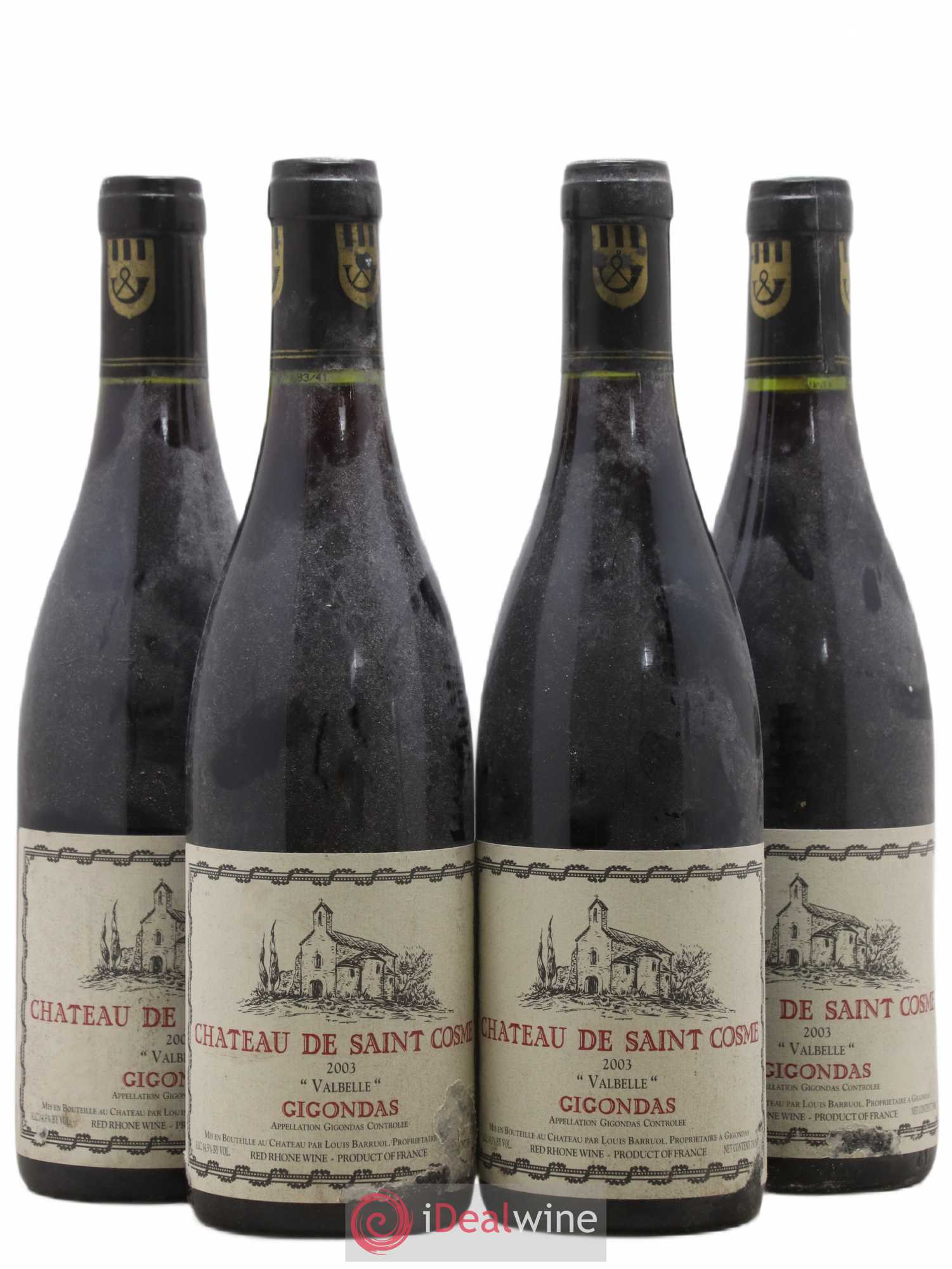 Gigondas Valbelle Saint Cosme 2003 - Lot de 4 bouteilles - 0