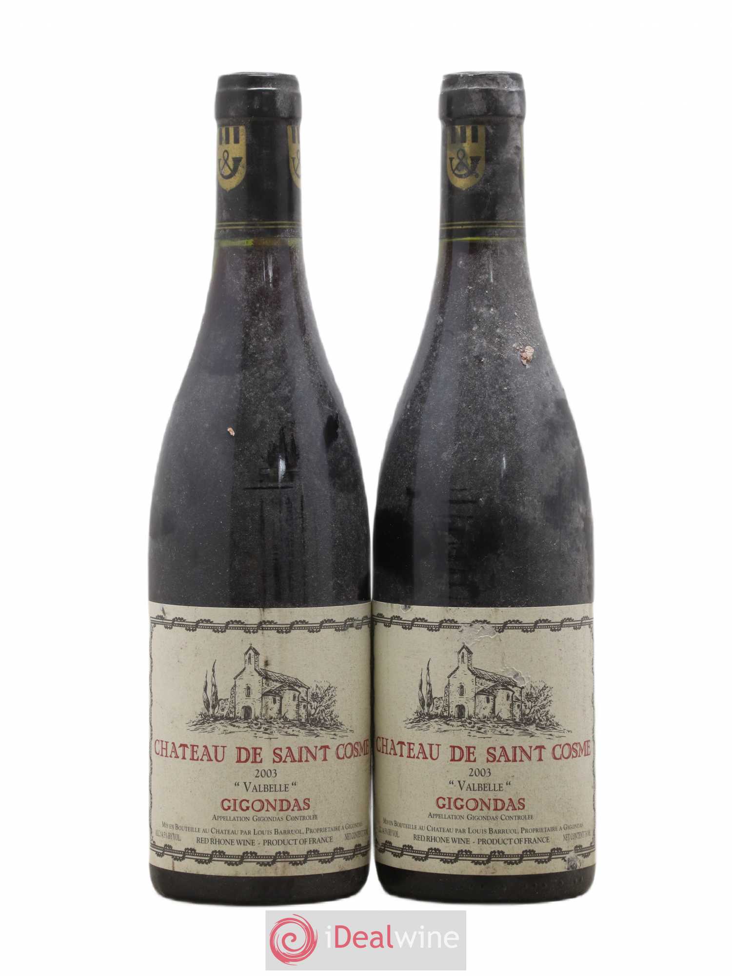 Gigondas Valbelle Saint Cosme 2003 - Lot de 2 bouteilles - 0