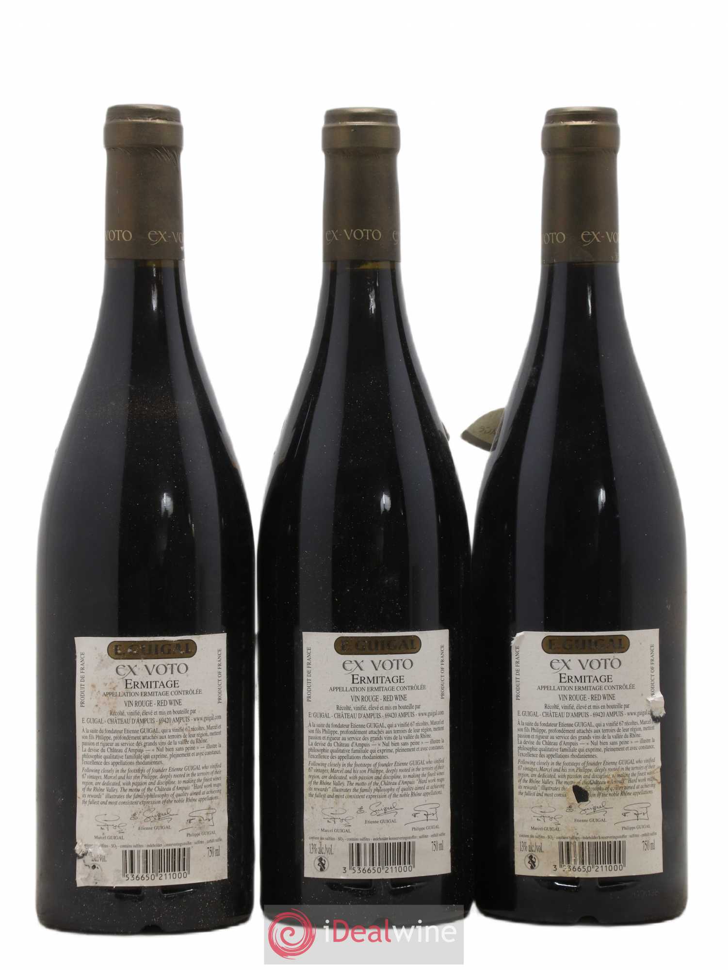 Ermitage Ex Voto Guigal 2005 - Lot de 3 bouteilles - 1
