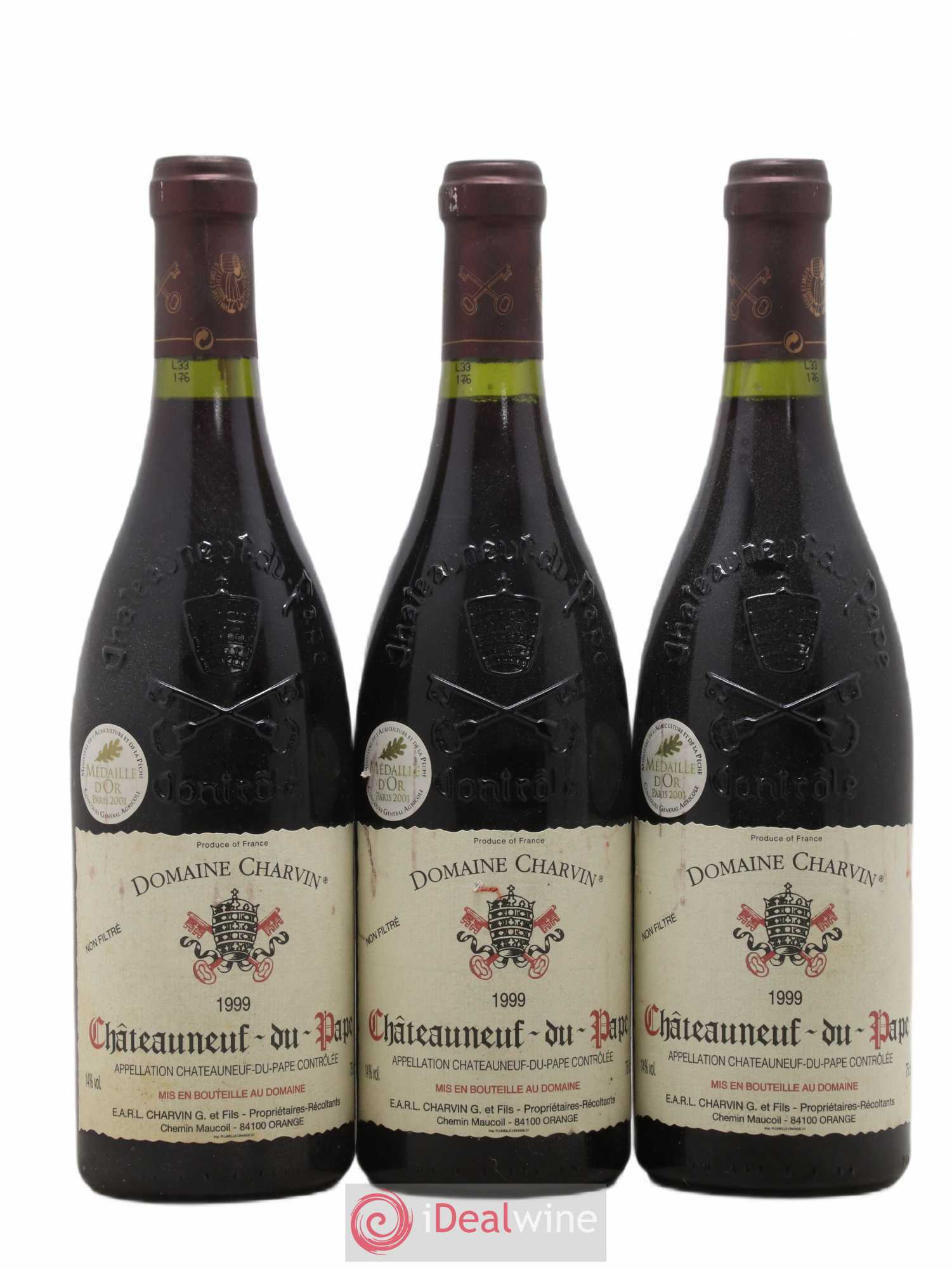 Châteauneuf-du-Pape Charvin (Domaine) 1999 - Lot de 3 bouteilles - 0