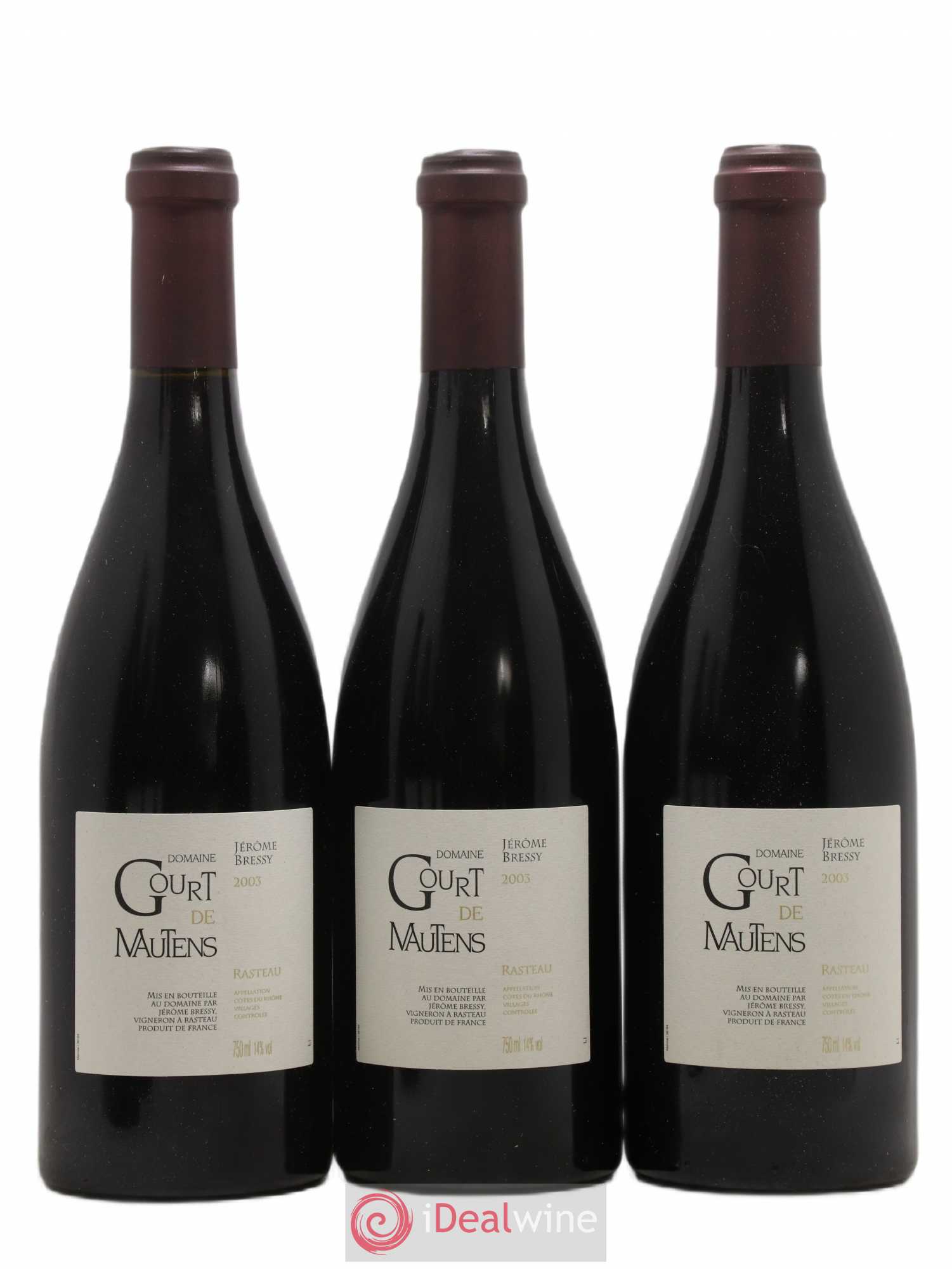 Rasteau Domaine Gourt de Mautens - Jérôme Bressy 2003 - Lot de 6 bouteilles - 1