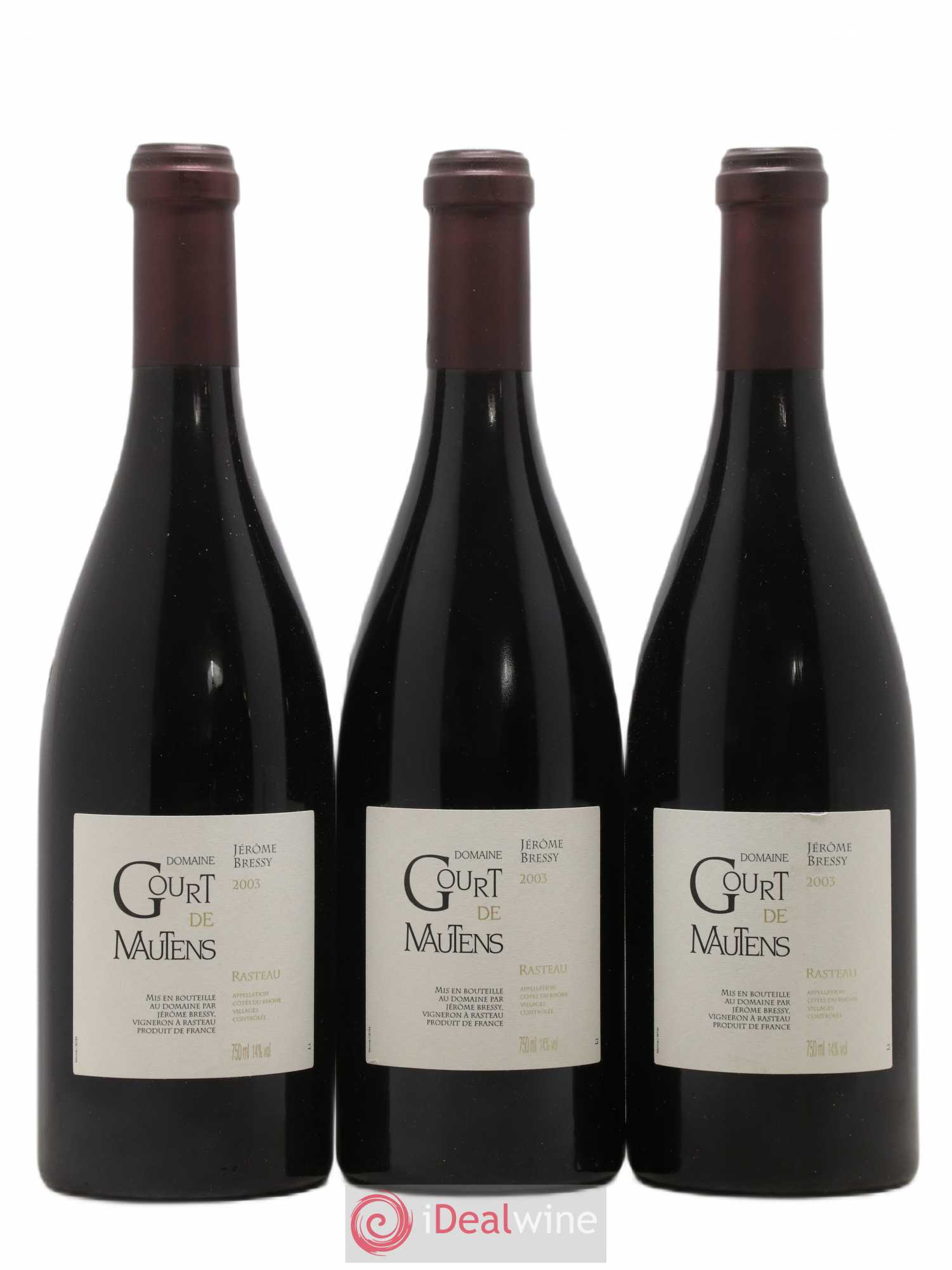 Rasteau Domaine Gourt de Mautens - Jérôme Bressy 2003 - Lot de 6 bouteilles - 2