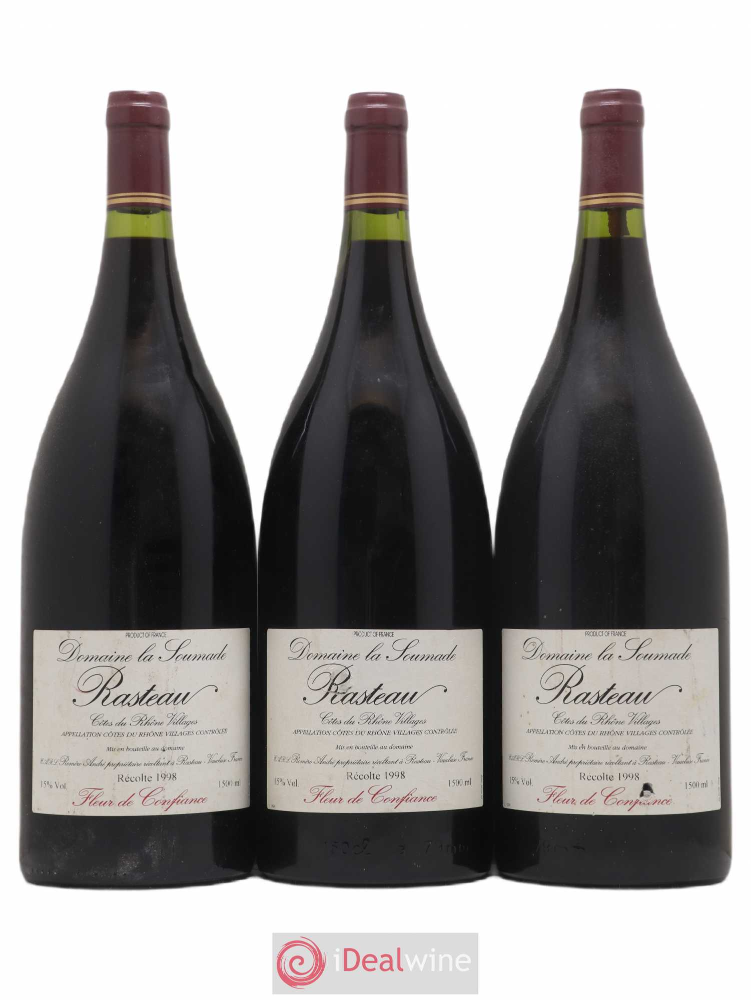 Rasteau Fleur de confiance La Soumade (Domaine) 1998 - Lot de 3 magnums - 0