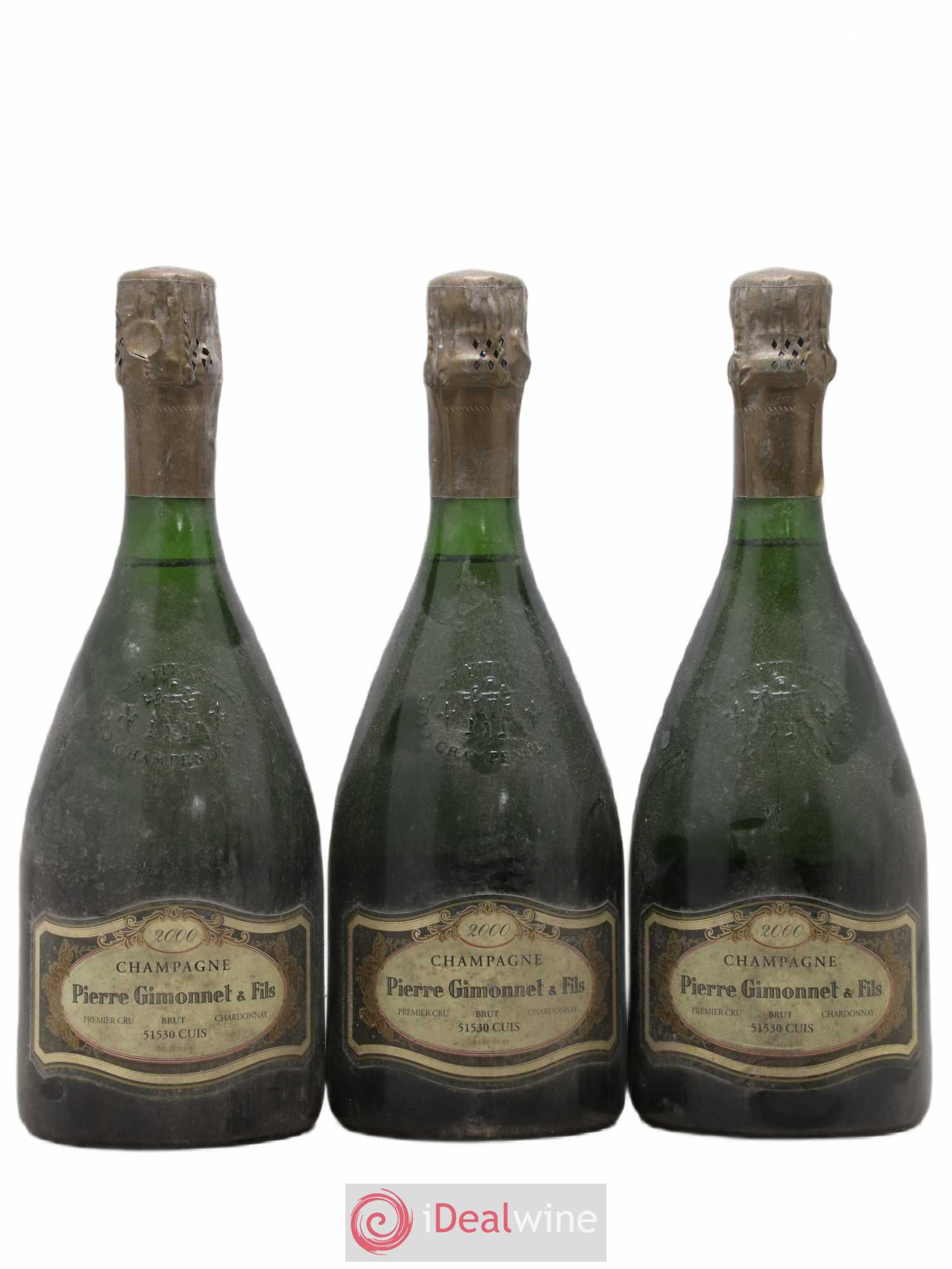 Champagne Premier cru Blanc de blancs Pierre Gimonnet 2000 - Posten von 3 Flaschen - 0
