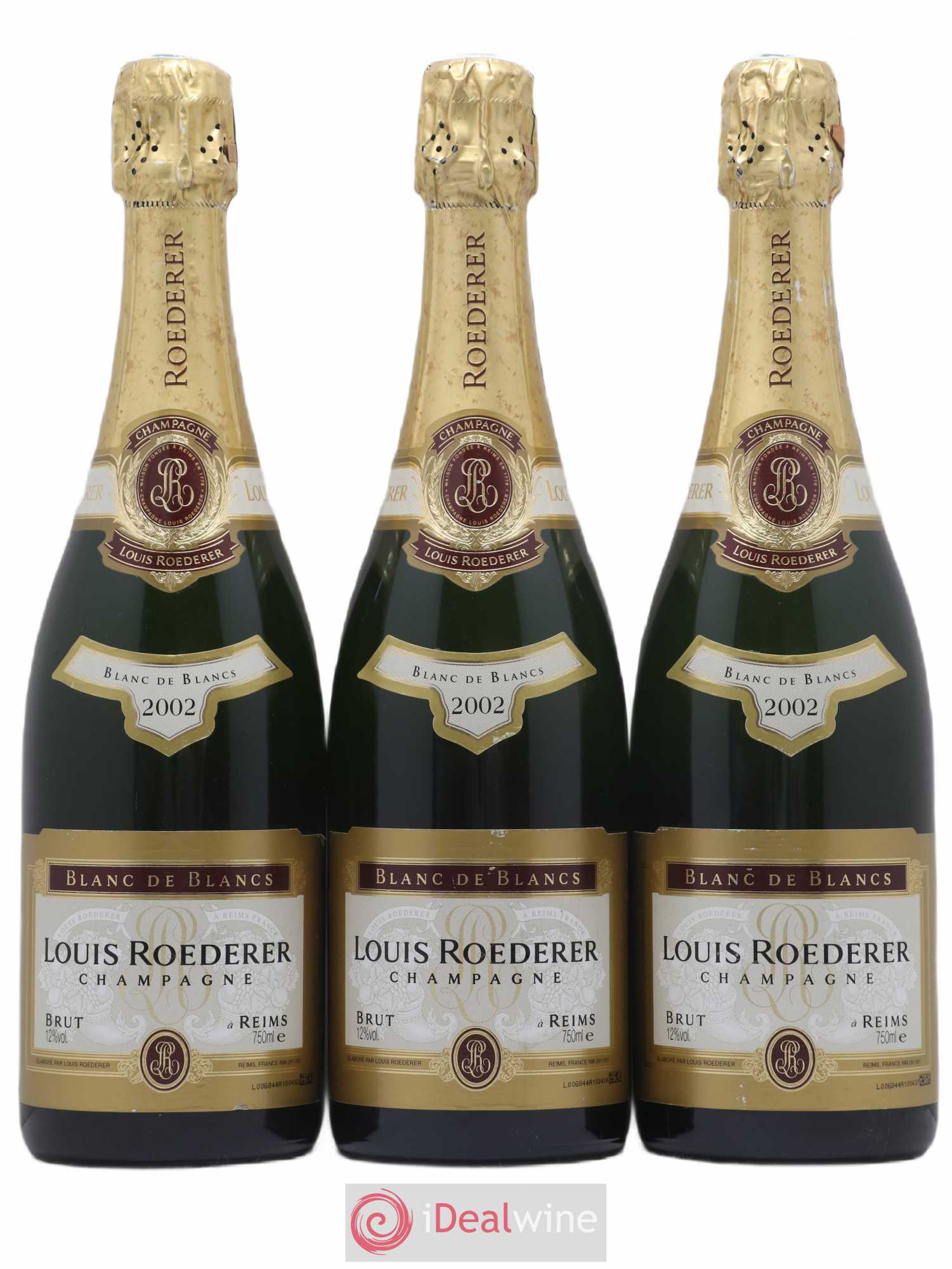 Blanc de Blancs Brut Louis Roederer 2002 - Lot de 3 bouteilles - 0