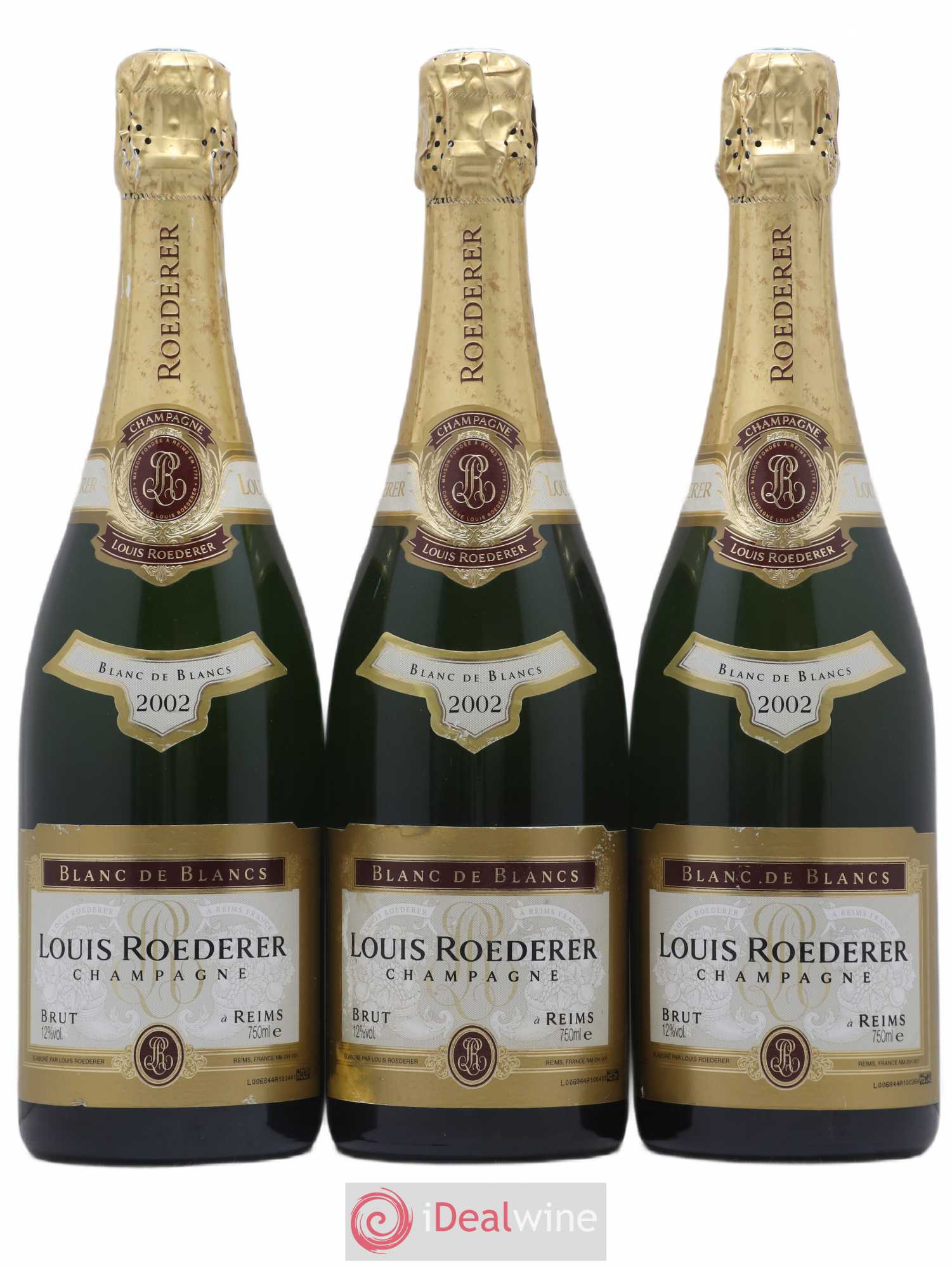 Blanc de Blancs Brut Louis Roederer 2002 - Lot de 3 bouteilles - 0