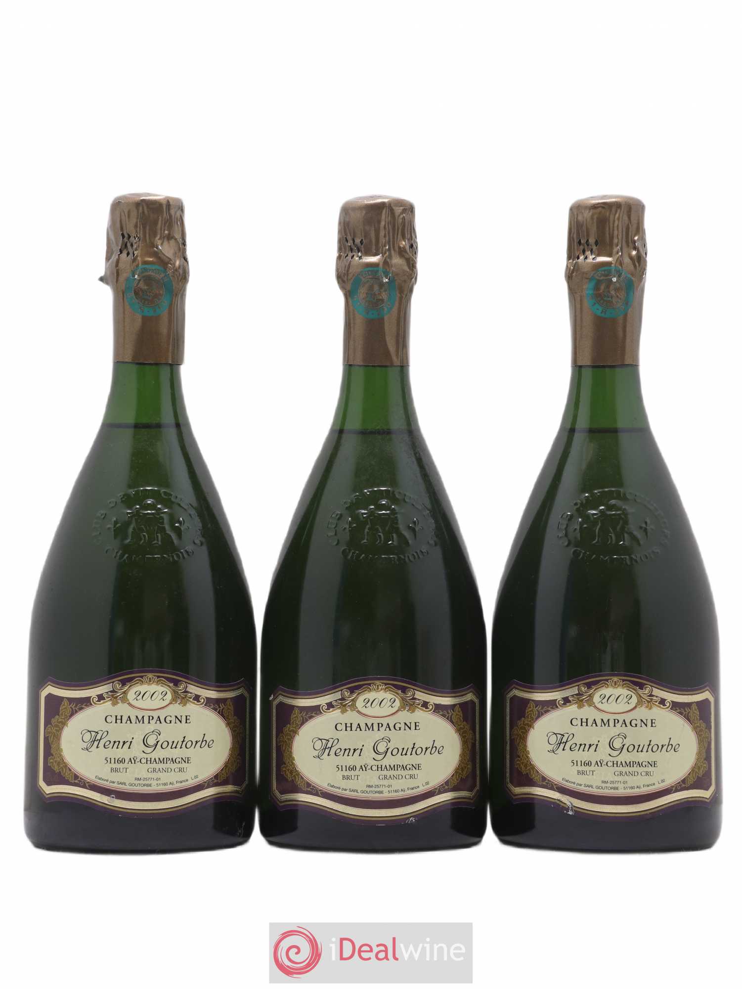 Champagne Henri Goutorbe 2002 - Lotto di 3 bottiglie - 0