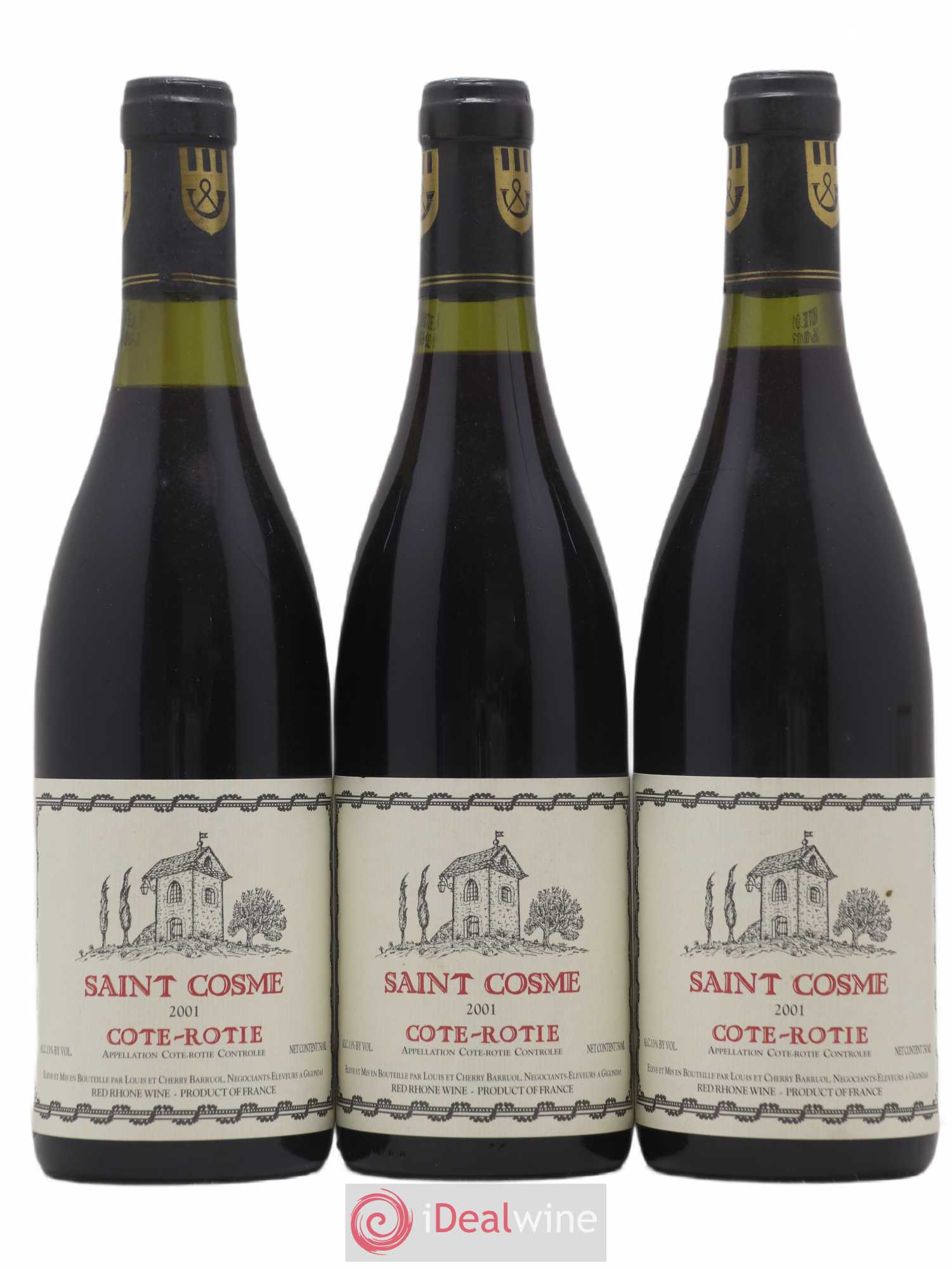 Côte-Rôtie Saint Cosme 2001 - Lot de 3 bouteilles - 0