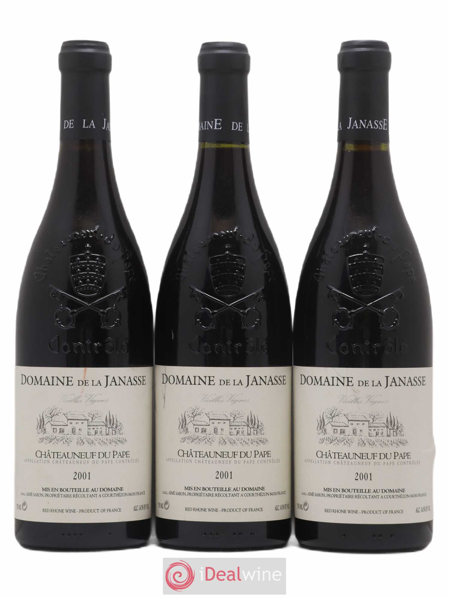 Châteauneuf-du-Pape Cuvée Vieilles Vignes La Janasse (Domaine de) 2001 - Lot de 3 bouteilles - 0