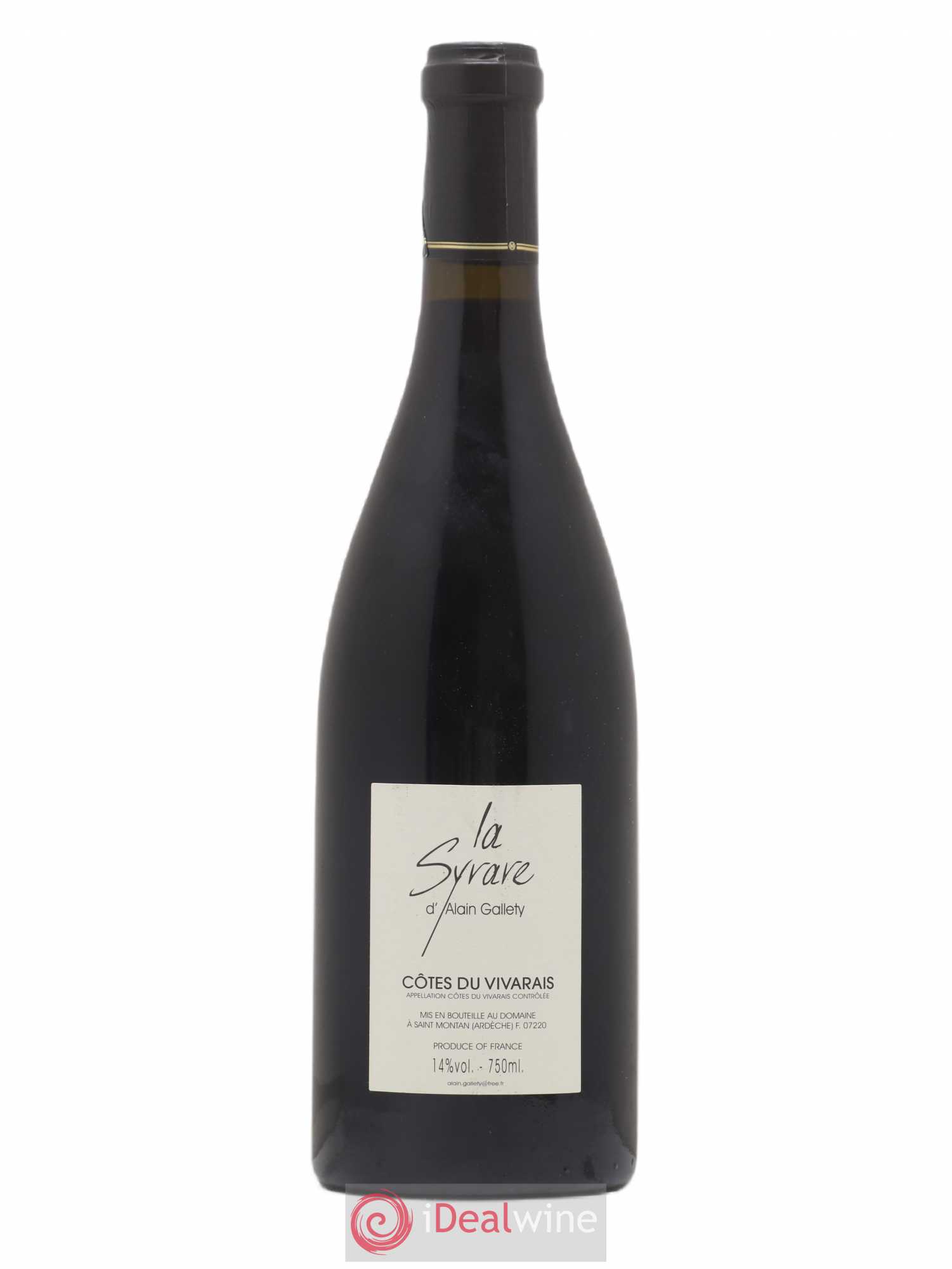 Côtes du Vivarais La Syrare Gallety (Domaine) 2003 - Lot de 1 bouteille - 1