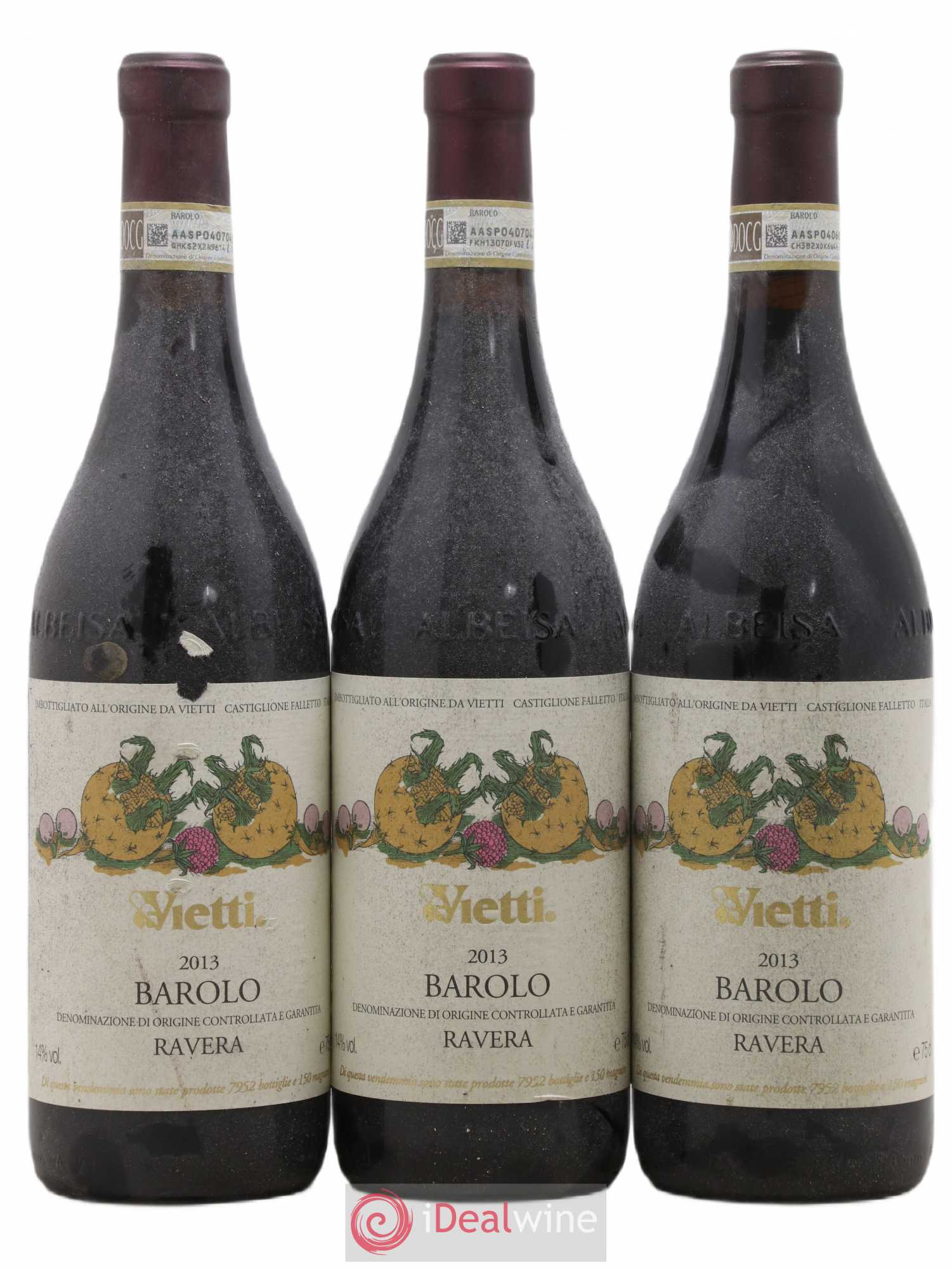 Barolo DOCG Ravera Vietti 2013 - Posten von 3 Flaschen - 0