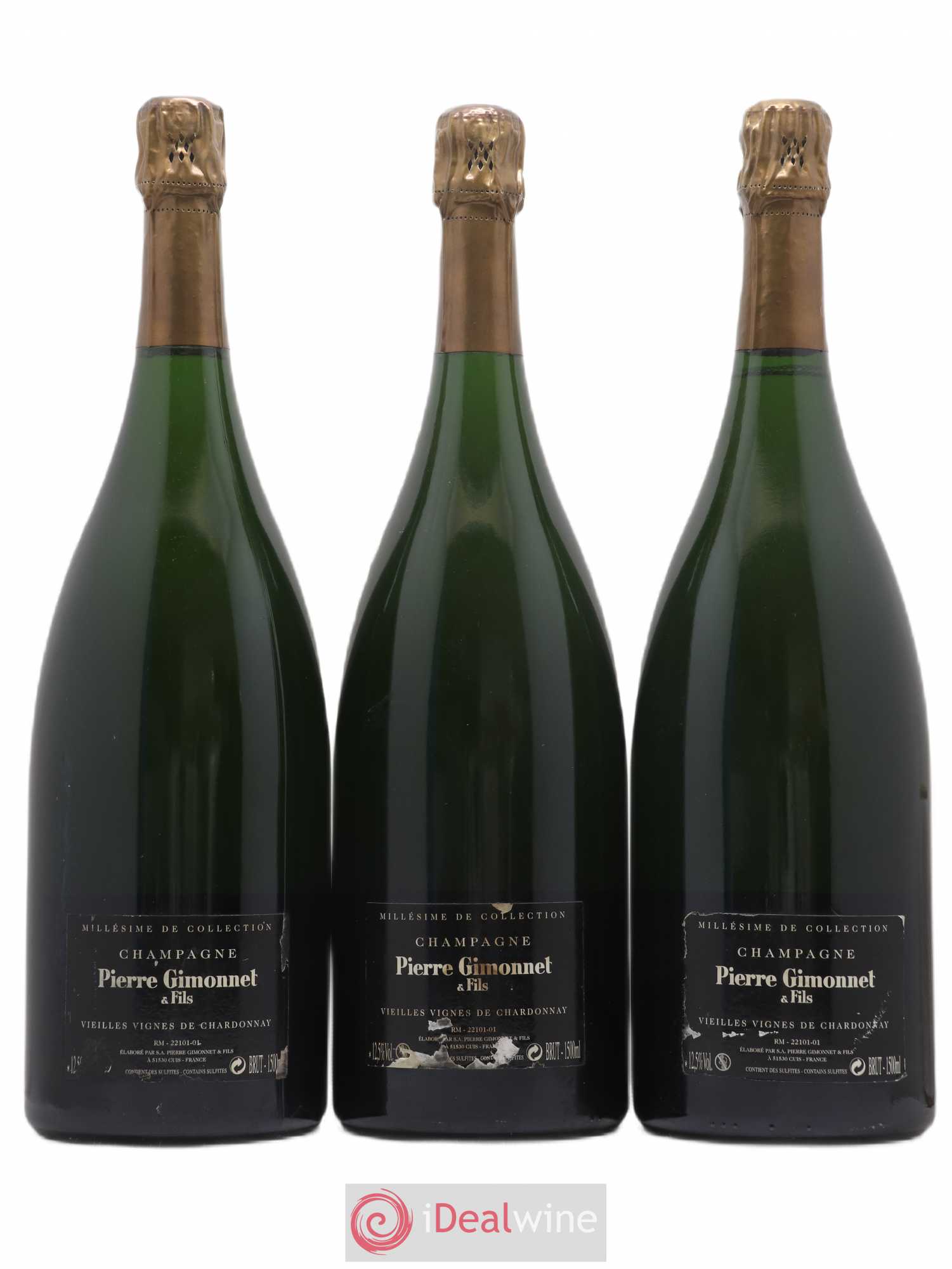 Champagne Vieilles vignes de Chardonnay Pierre Gimonnet 2002 - Posten von 3 Magnum - 1