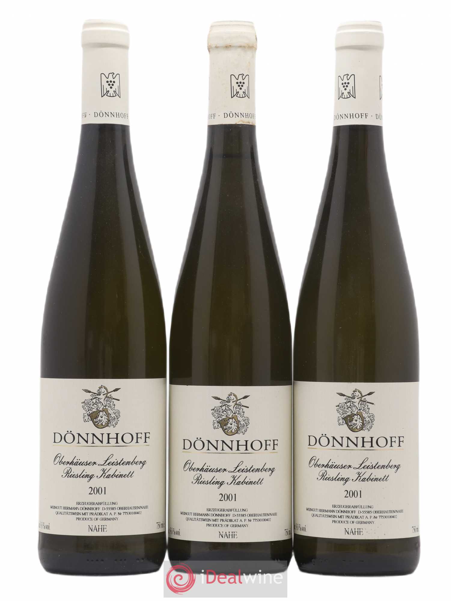Allemagne Nahe Oberhäuser Leistenberg Kabinett Dönnhoff 2001 - Lot de 3 bouteilles - 0