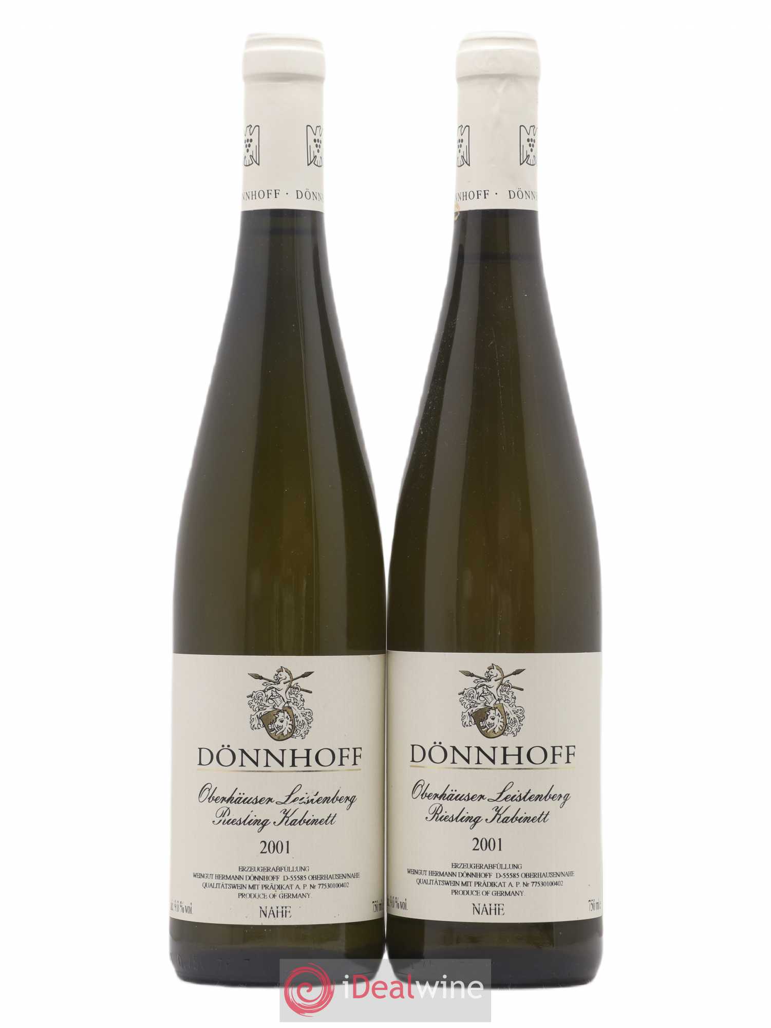 Allemagne Nahe Oberhäuser Leistenberg Kabinett Dönnhoff 2001 - Posten von 2 Flaschen - 0
