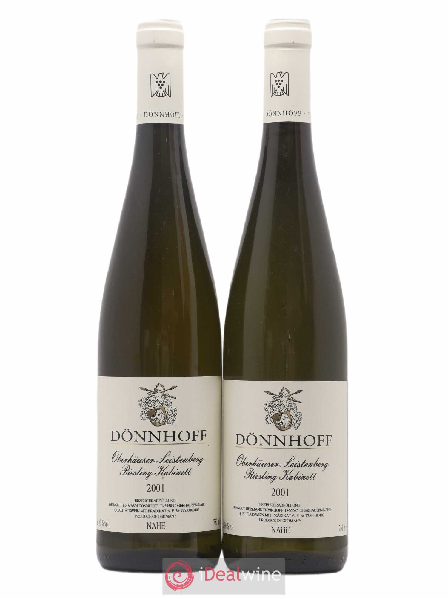 Allemagne Nahe Oberhäuser Leistenberg Kabinett Dönnhoff 2001 - Posten von 2 Flaschen - 0