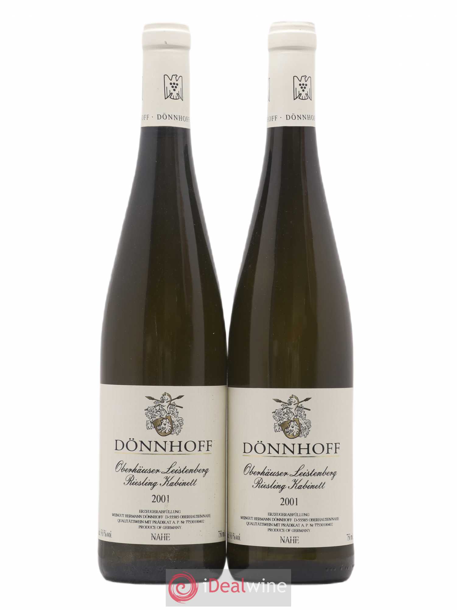 Allemagne Nahe Oberhäuser Leistenberg Kabinett Dönnhoff 2001 - Posten von 2 Flaschen - 0