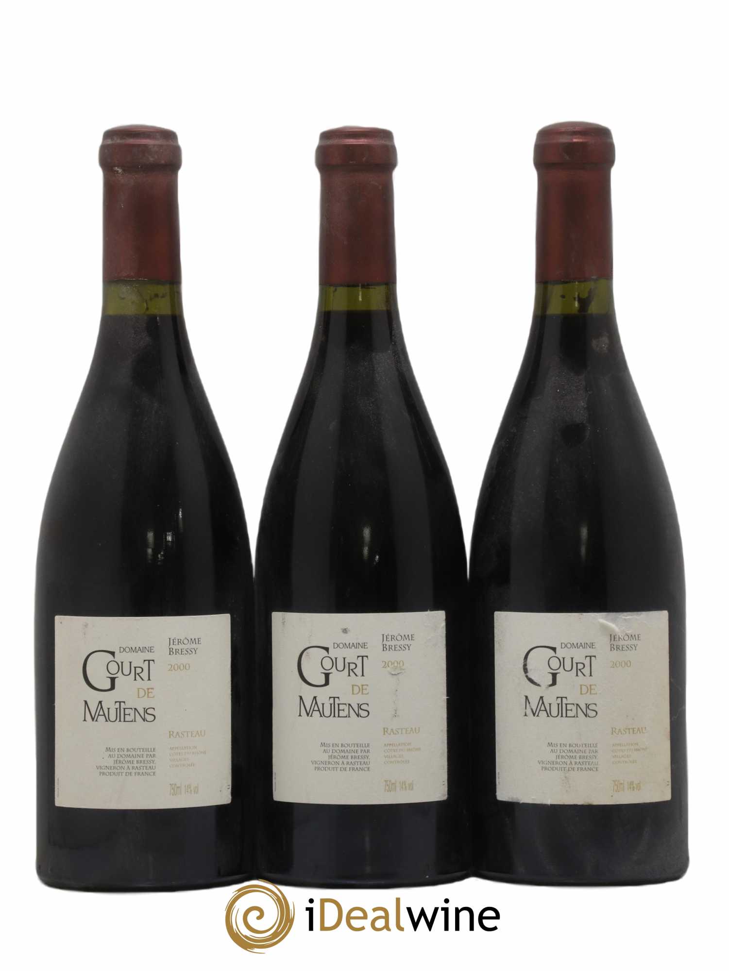 Rasteau Domaine Gourt de Mautens - Jérôme Bressy 2000 - Lot de 3 bouteilles - 0