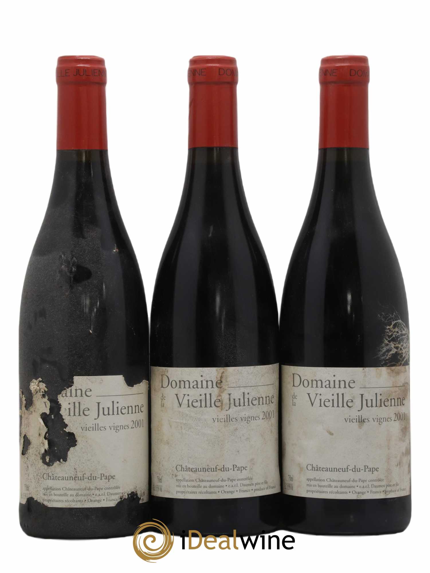 Châteauneuf-du-Pape Vieille Julienne (Domaine de la) Cuvée Vieilles Vignes Jean-Paul Daumen 2001 - Lot de 3 bouteilles - 0
